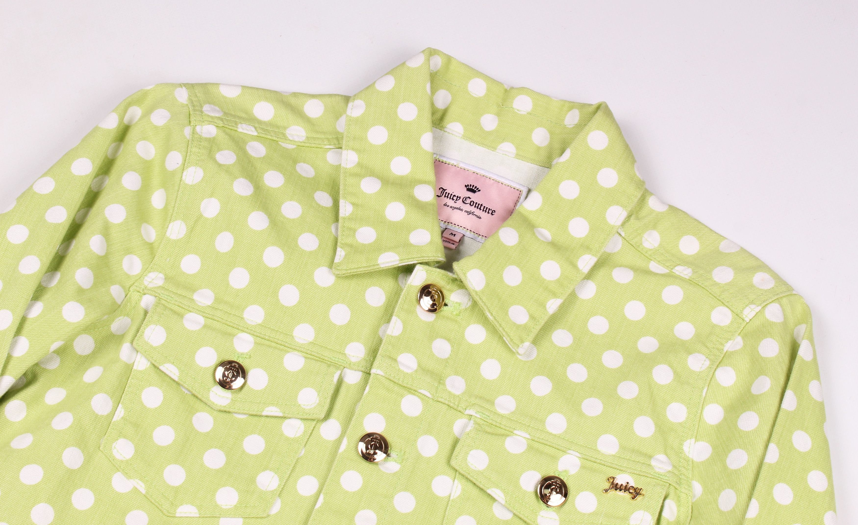 Juicy Couture × Vintage Juicy Couture Vintage Y2K Polka Dot Lemongrass Jacket Size M / US 6-8 / IT 42-44 - 2 Thumbnail