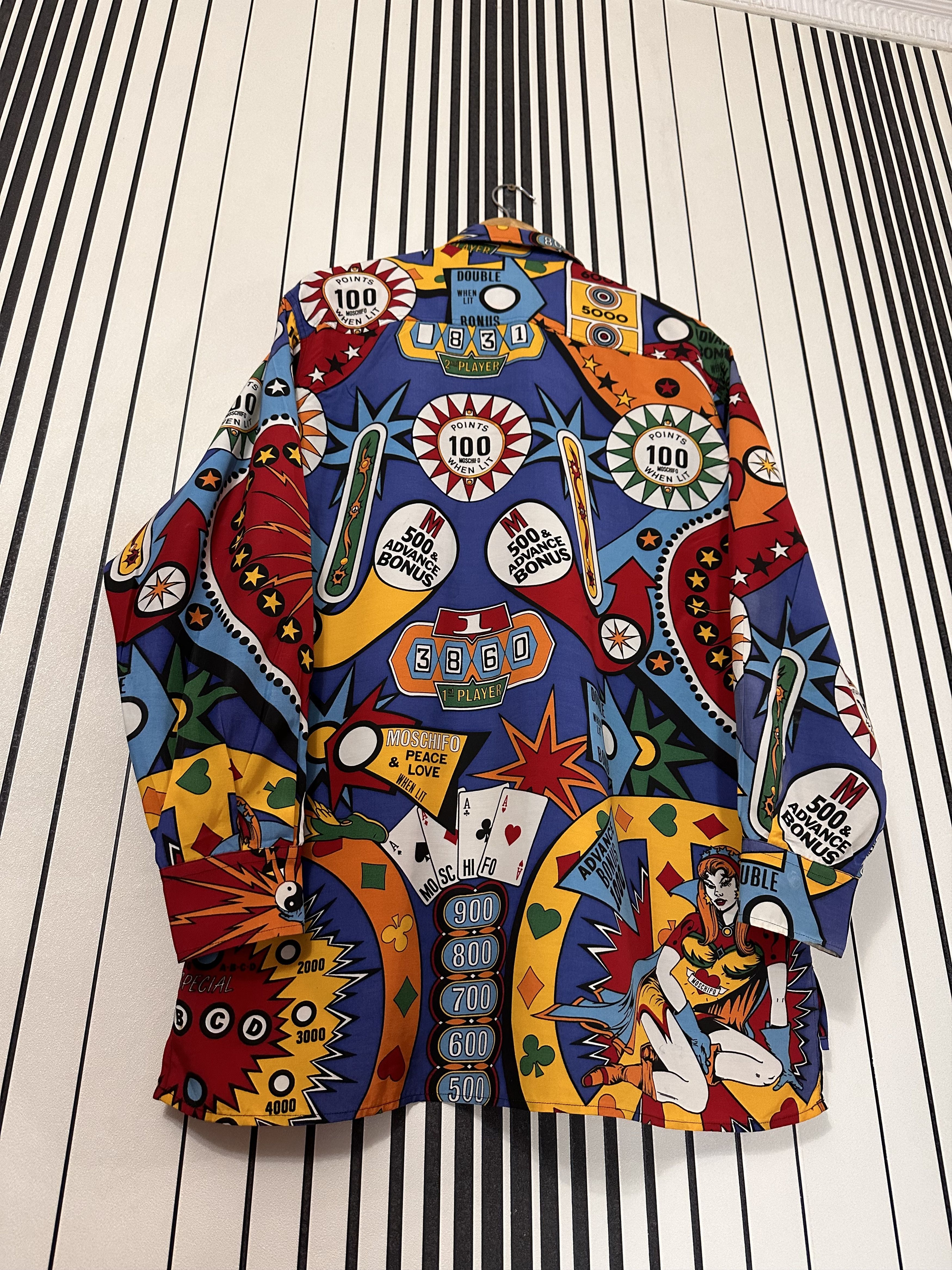 Moschino 90’s Moschino Vintage Gambling-Kasino Rare Full-Print Shirt Size US S / EU 44-46 / 1 - 2 Thumbnail