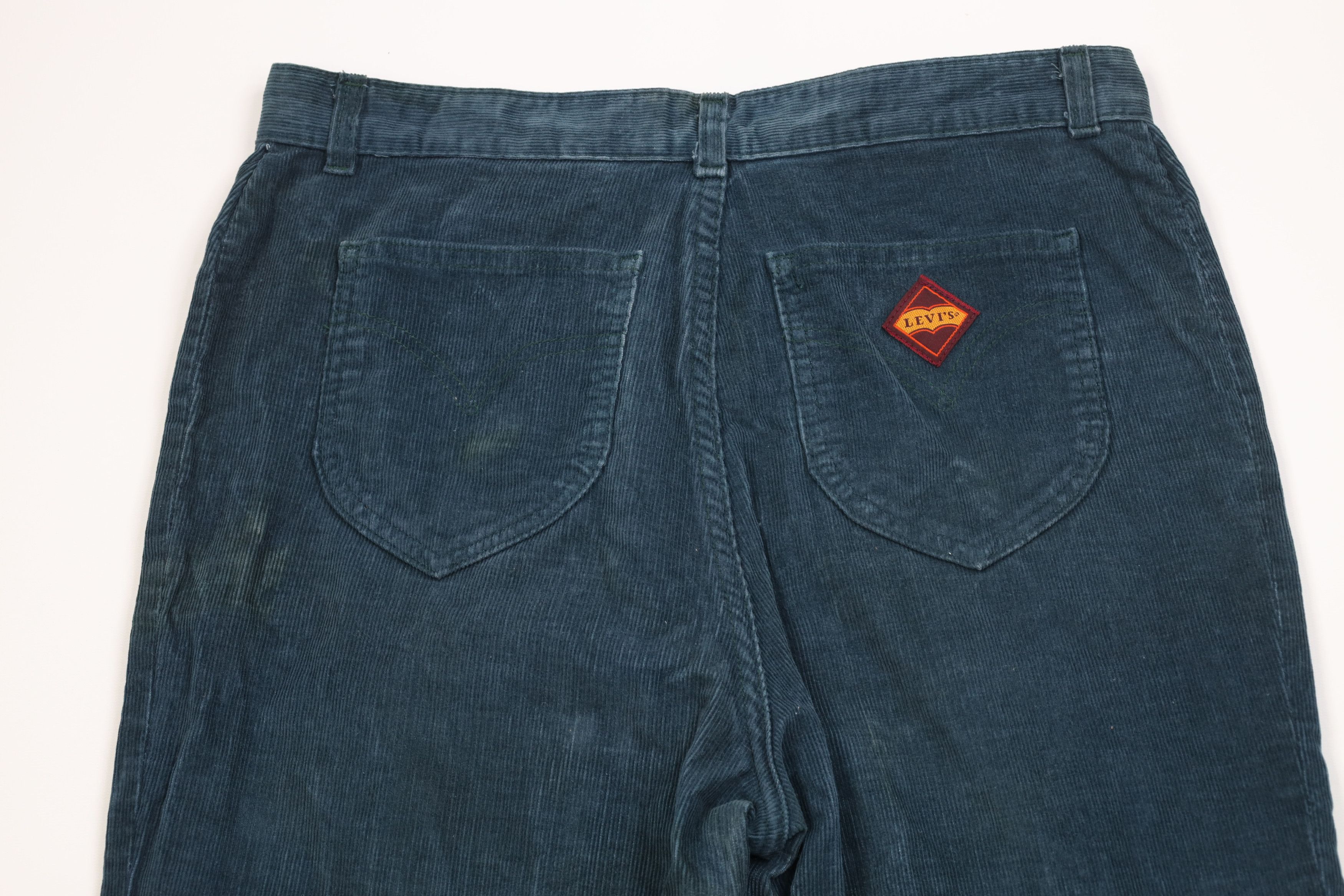 Levi's Vintage 60s 70s Levis Wide Leg Corduroy Pants Green USA Size US 32 / EU 48 - 10 Thumbnail