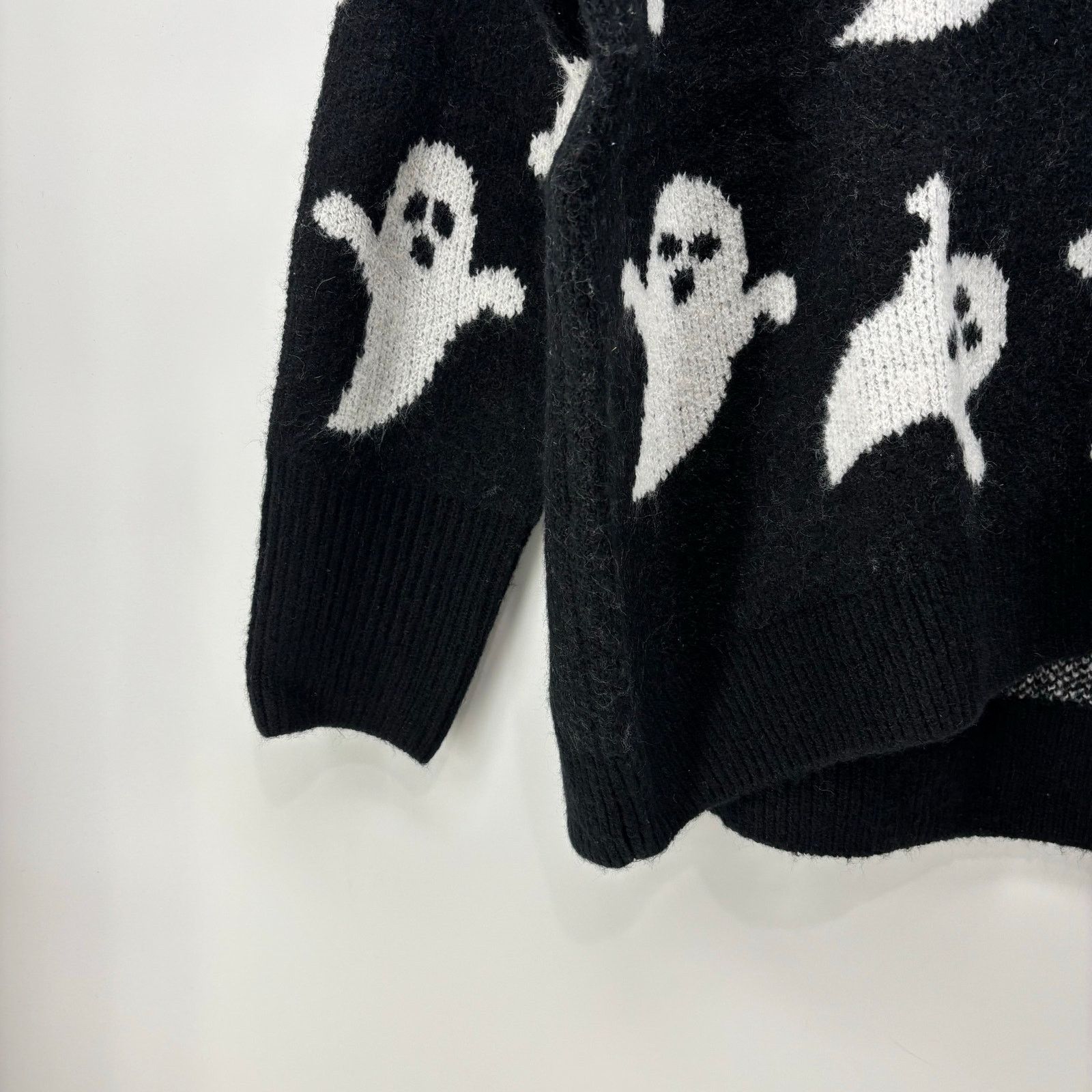 Vince Camuto Vince Camuto Womens Med Black White Ghost Halloween Sweater Size M / US 6-8 / IT 42-44 - 12 Thumbnail