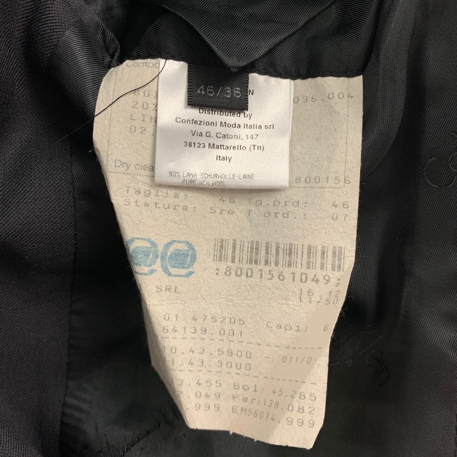 Calvin Klein Size 38 Black Wool / Silk Peak Lapel Sport Coat Size 36R - 6 Thumbnail
