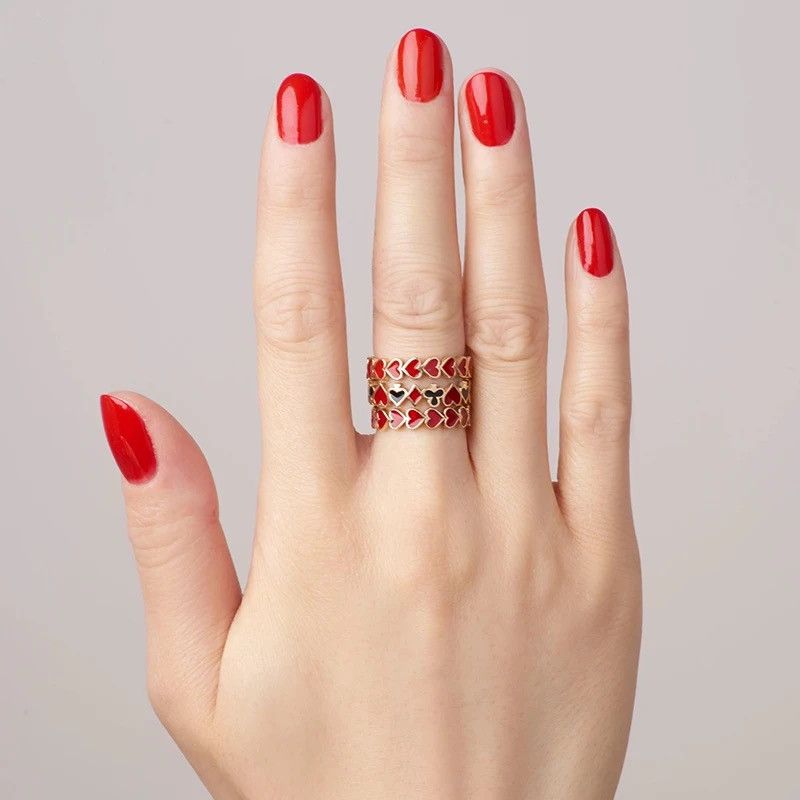 Jewelry × Vintage Red Love Heart Ring Size ONE SIZE - 2 Thumbnail