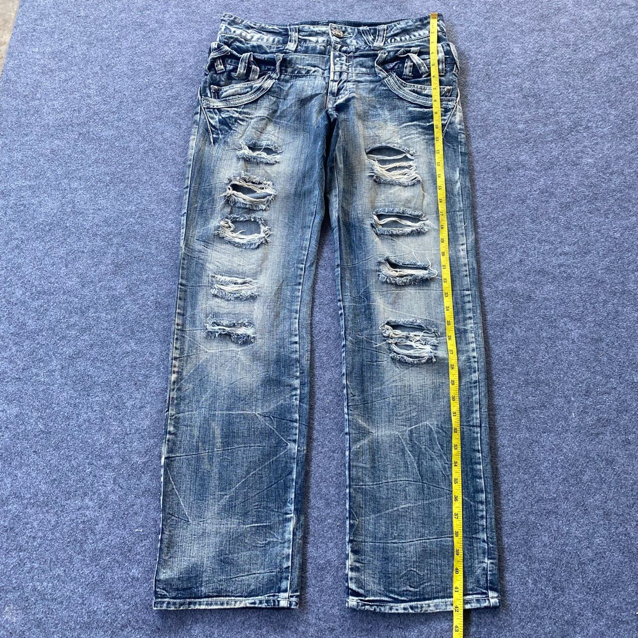 If Six Was Nine 💥Best Offer💥Japanese Brand Double Waist Distressed Denim Size US 36 / EU 52 - 3 Thumbnail