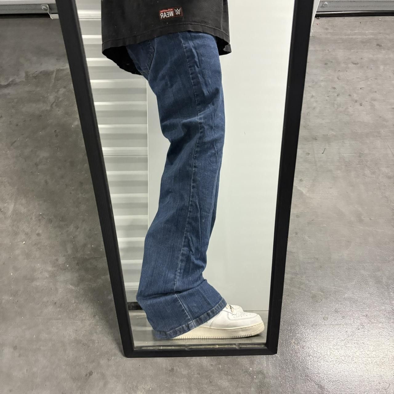 Japanese Brand × Vintage Crazy Vintage Y2K/2000s Wideleg Bootcut Medium Wash Denim Jeans! Size US 33 - 2 Thumbnail