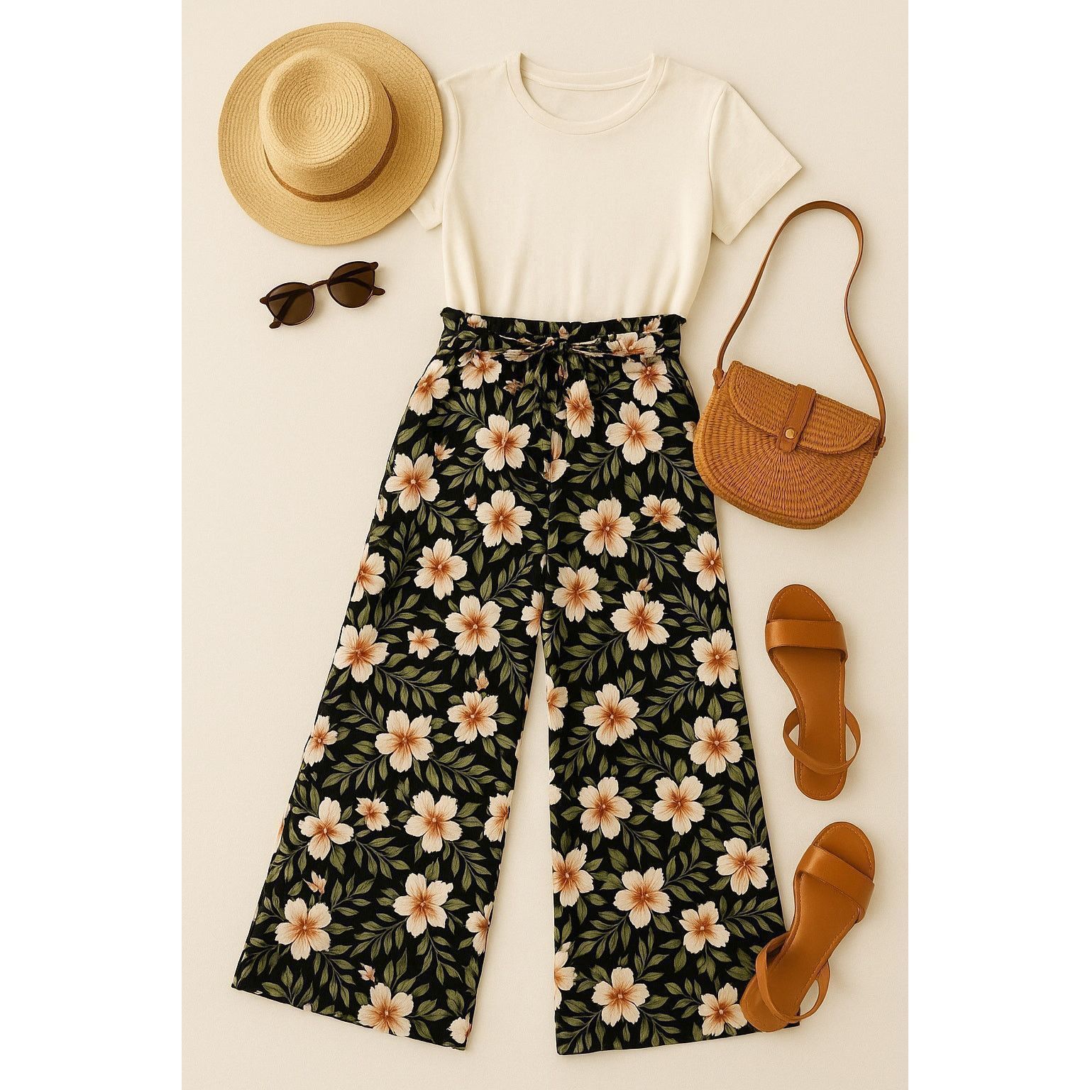 Volcom Vacationcore Retro Tropical Floral Wide-Leg Pants Volcom S Size 25" / US 0 / IT 36 - 6 Thumbnail