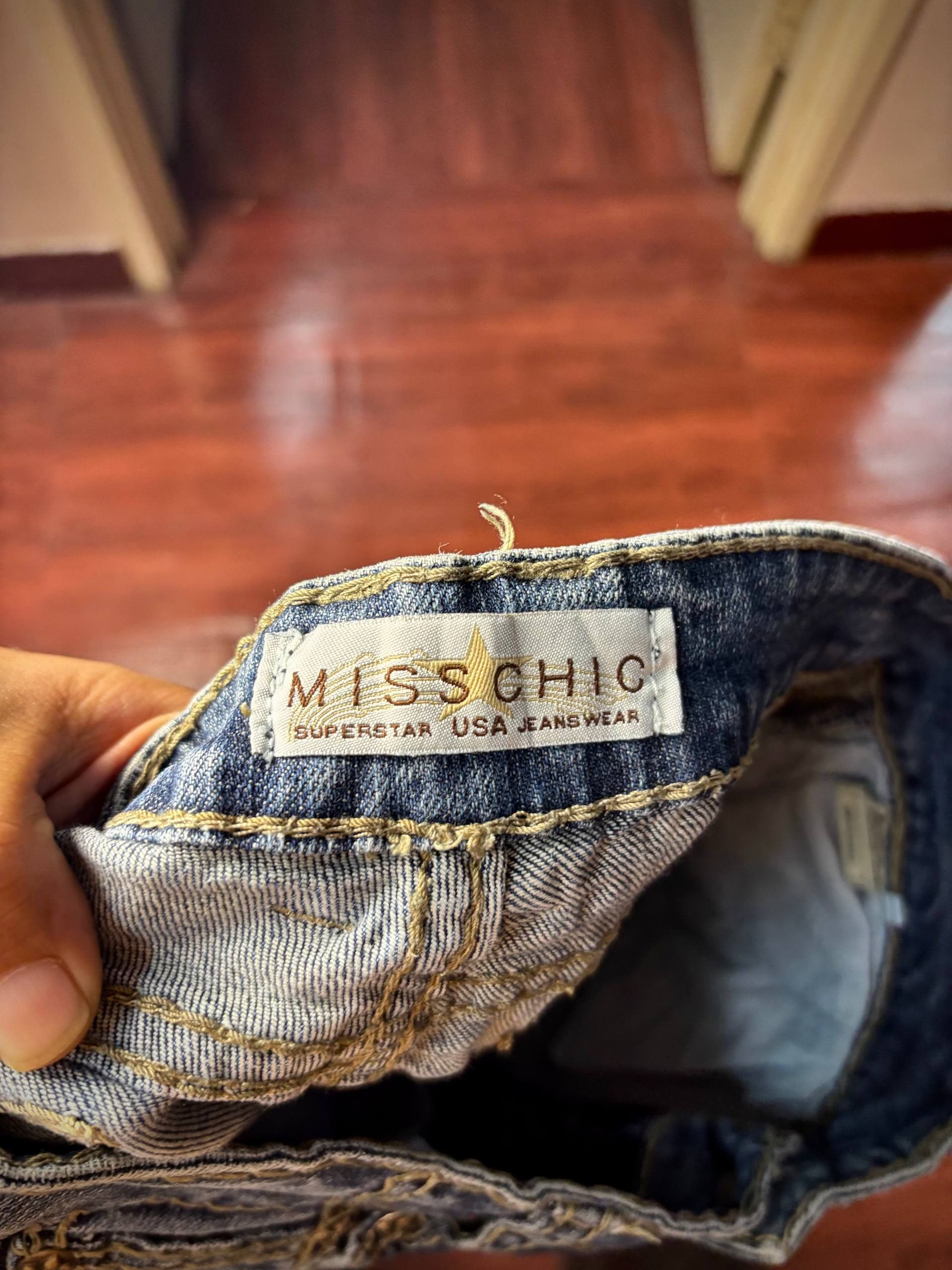 Miss Me Vintage Y2K Miss Chic Phoenix Flap Pocket Flare Denim Pants Size 30" / US 8 / IT 44 - 4 Thumbnail