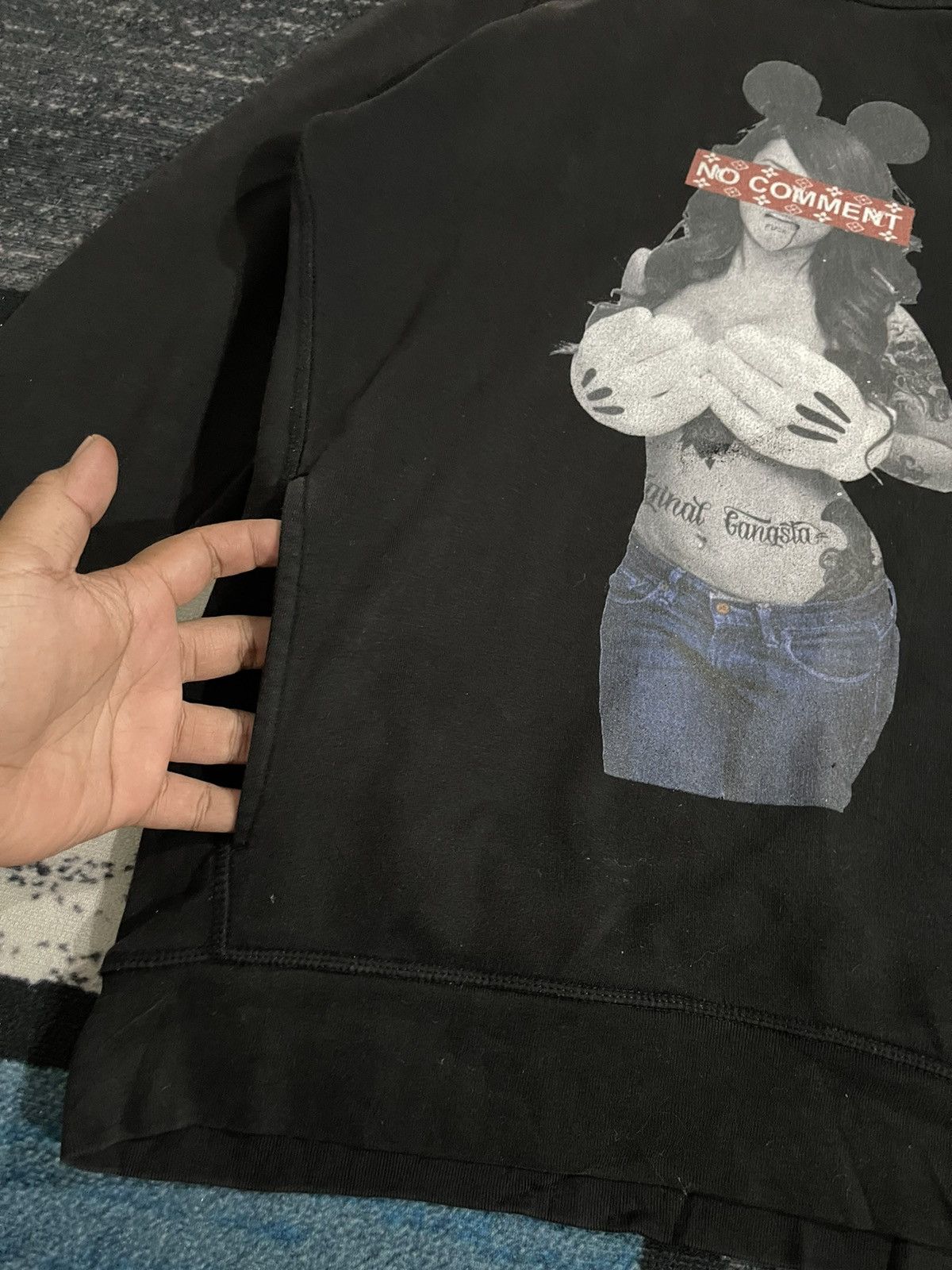 Japanese Brand × Vintage Vintage Hoodie No Comment Sweatshirt Size US L / EU 52-54 / 3 - 7 Thumbnail