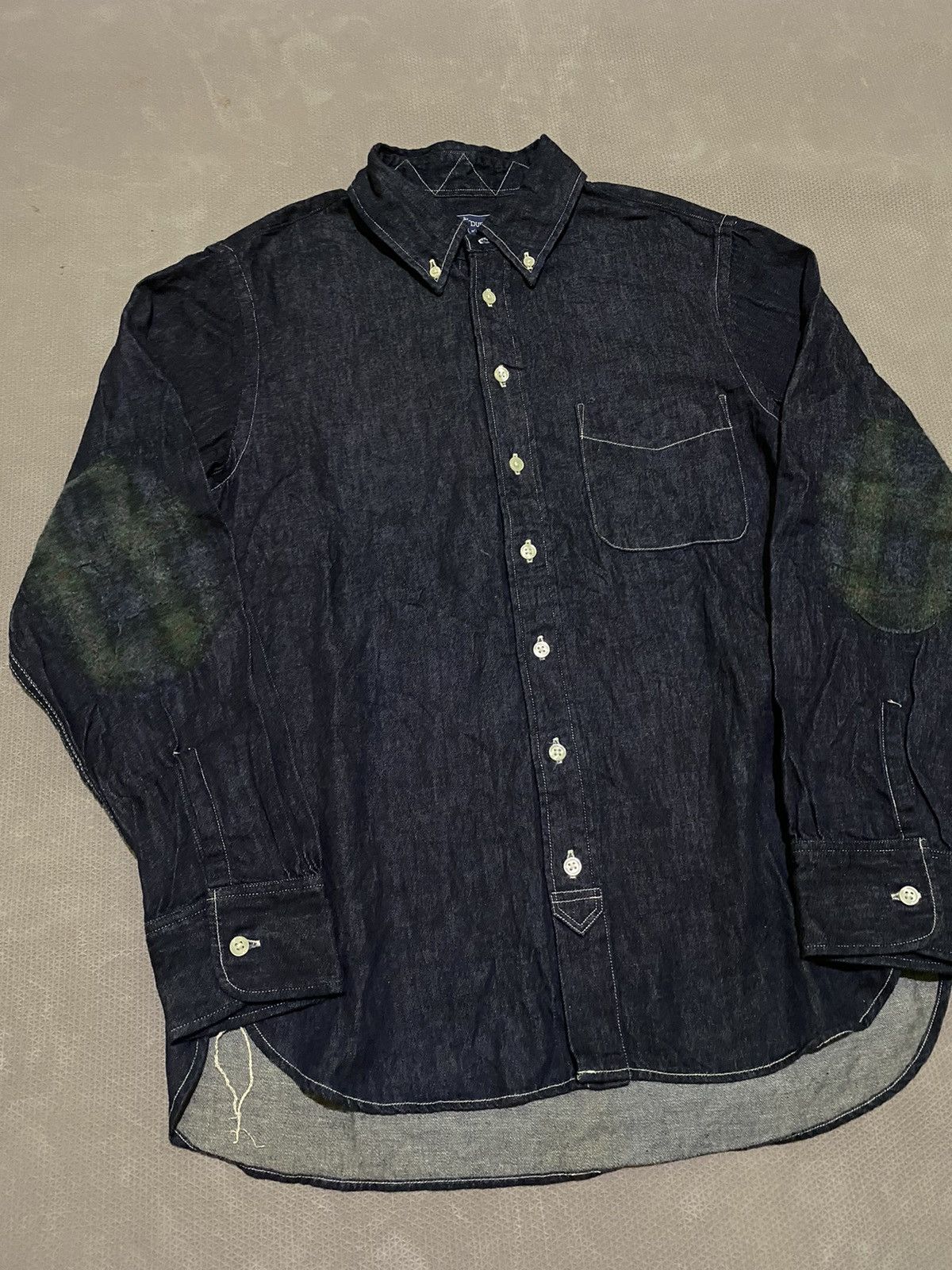 20471120 × Japanese Brand Duffer denim blue indigo long shirt Size US L / EU 52-54 / 3 - 2 Thumbnail