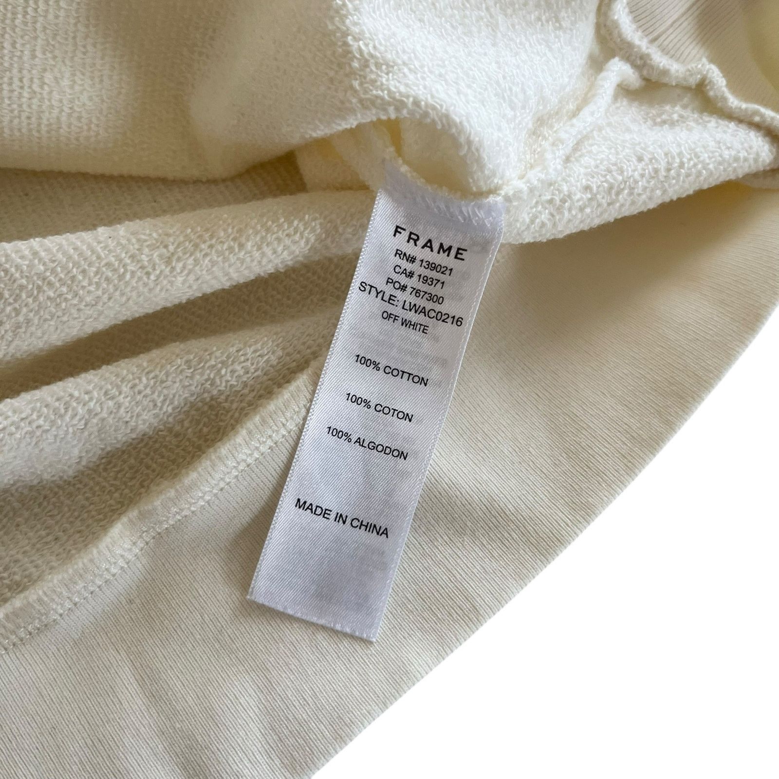 Frame Frame Cream Puffed Short Sleeve Crewneck Sweatshirt Size L / US 10 / IT 46 - 4 Thumbnail