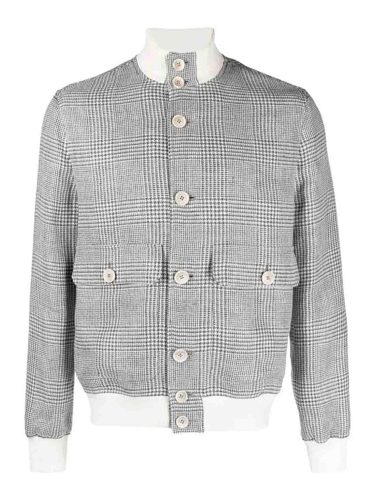 Brunello Cucinelli o1y0526 Casual Jacket in Gray/White Size US L / EU 52-54 / 3 - 1 Thumbnail