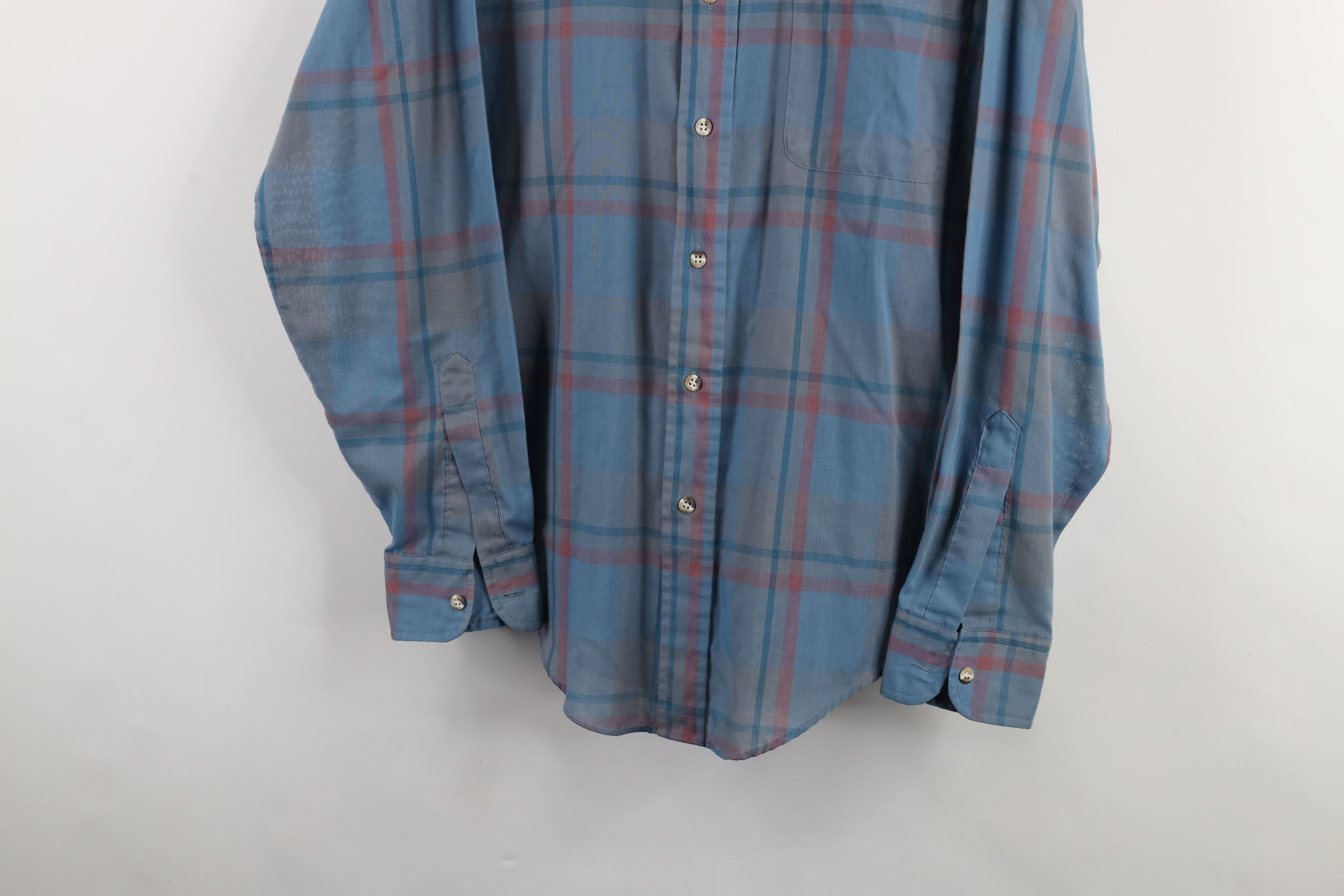 Levi's × Vintage Vintage 80s 90s Levis Faded Plaid Collared Button Down Shirt Size US L / EU 52-54 / 3 - 3 Thumbnail