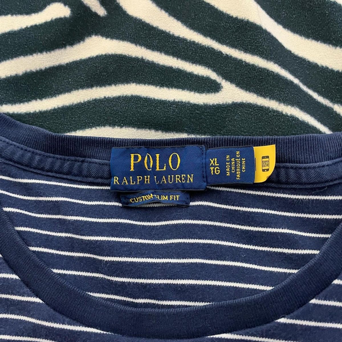 Designer × Polo Ralph Lauren Vintage Navy White Boxy Striped T-Shirt Polo Ralph Lauren Size US XL / EU 56 / 4 - 3 Thumbnail