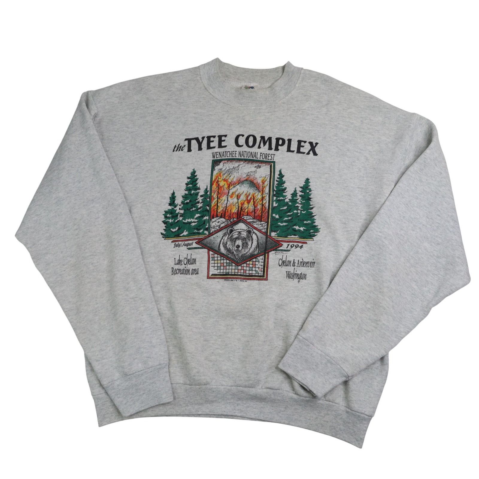 Vintage VTG Wenatchee National Forest Tyee Complex Fire Sweatshirt Size US XL / EU 56 / 4 - 1 Thumbnail