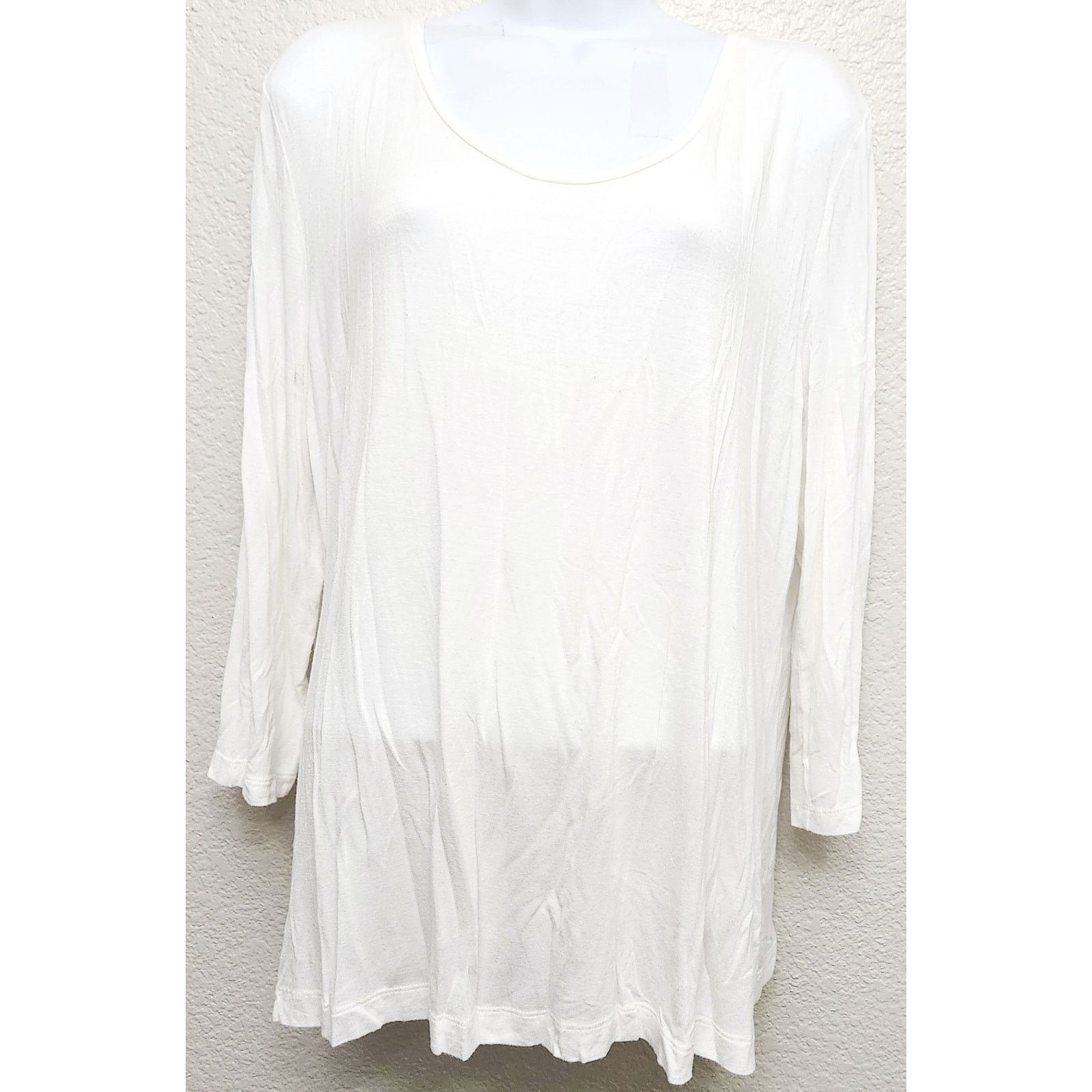 Other Cato Cream Off White Long Sleeves Round Neck Top XL Stretch Size XL / US 12-14 / IT 48-50 - 1 Thumbnail