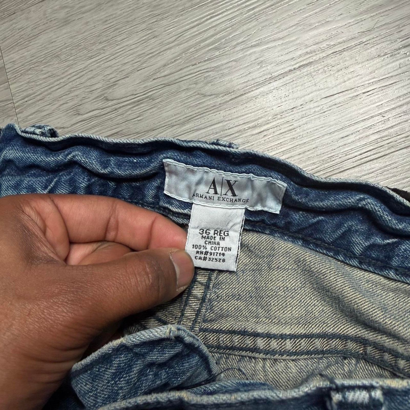 Armani Exchange Armani Exchange Distressed Cut & Sew Loose Fit Denim Jeans Size US 36 / EU 52 - 3 Thumbnail