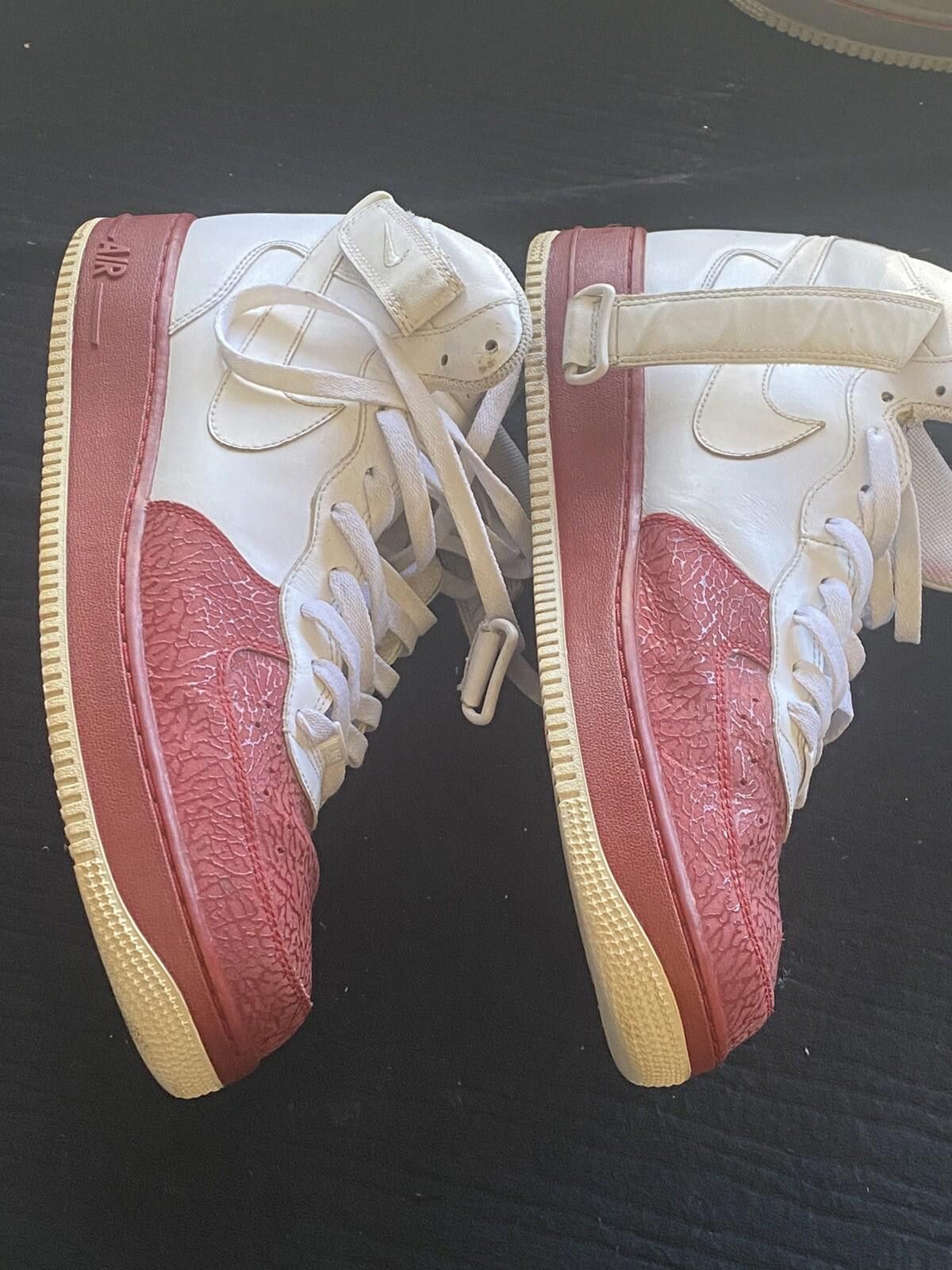 Nike Nike Air Force 1 Mid '07 315123-113 Men White/Red Leather 13 Size US 12 / IT 42 - 7 Thumbnail