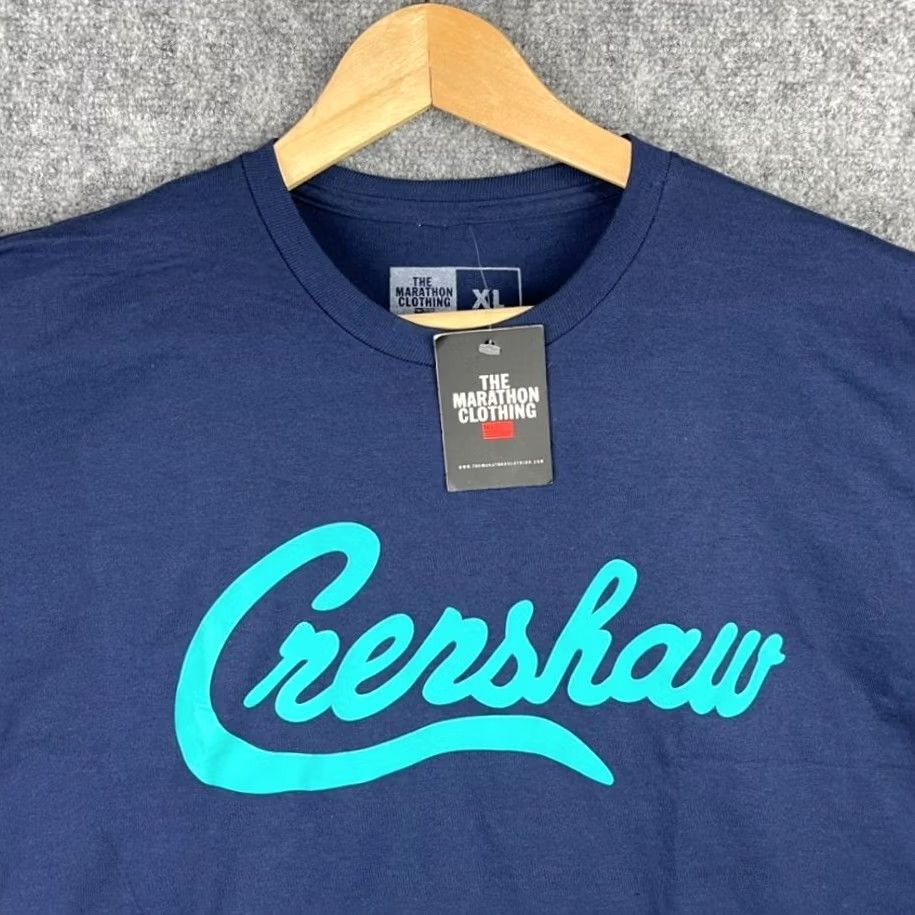 Vintage The Marathon Clothing Shirt Mens XL Blue Crenshaw Nipsey Hussle Short Sleeve Shirt Size US XL / EU 56 / 4 - 3 Thumbnail