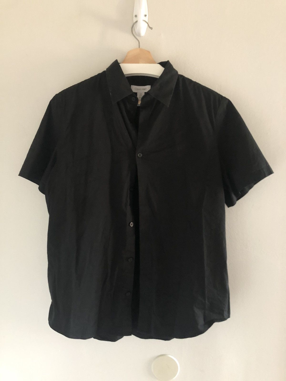 Calvin Klein Calvin Klein Vintage Stretch Cotton Button Shirt Black Med Size US M / EU 48-50 / 2 - 2 Thumbnail