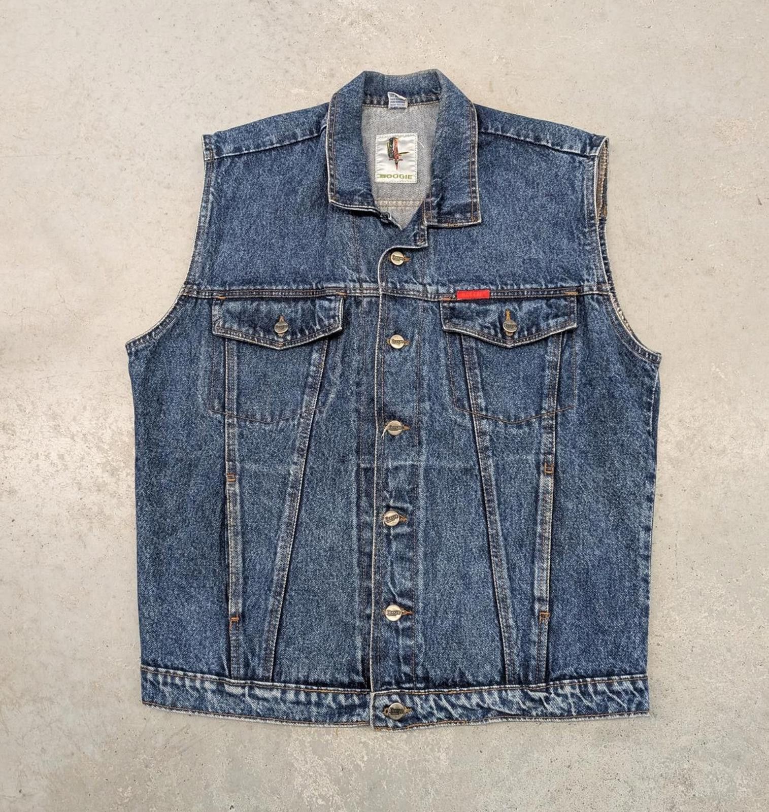 Vintage Vintage 90s Boogie Bird Essential Blue Denim Vest Size US L / EU 52-54 / 3 - 1 Thumbnail
