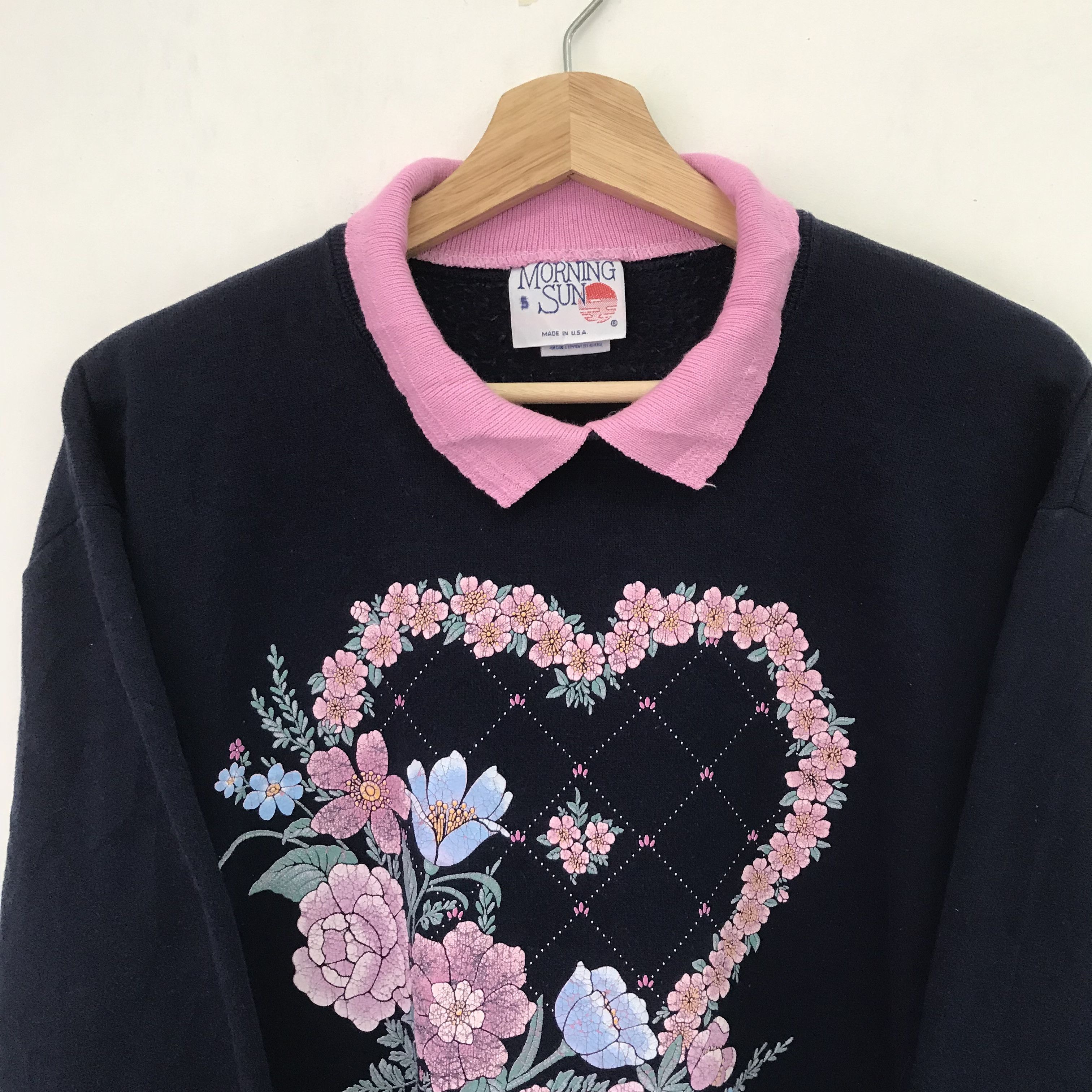 Vintage Vintage 90's Morning Sun Blue Sweatshirt Medium - 633 Size US M / EU 48-50 / 2 - 6 Thumbnail