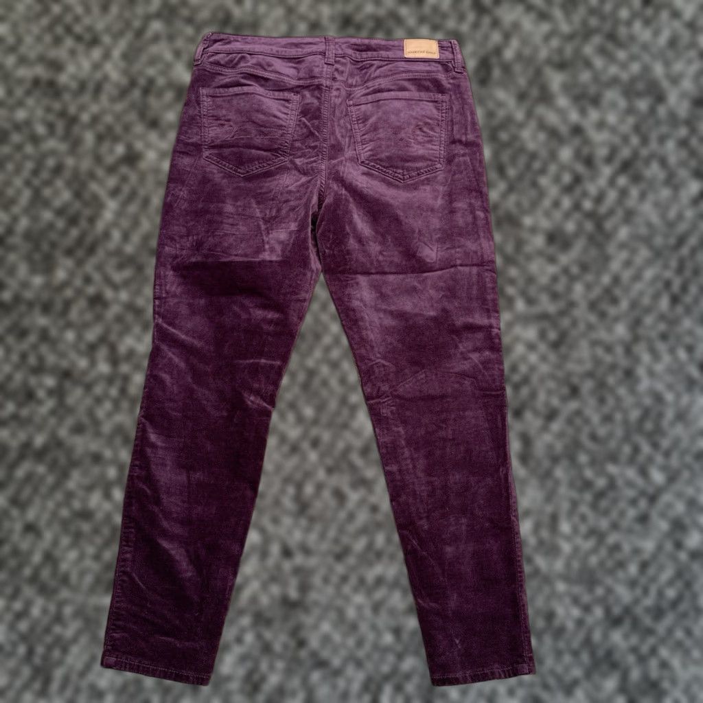 American Eagle Outfitters American Eagle Outfitters Jeans Womens 8 Burgundy Velvet Jegging Slim High Rise 5-Pocket Stretch Inseam 24 Vintage No Size 30" / US 8 / IT 44 - 1 Thumbnail