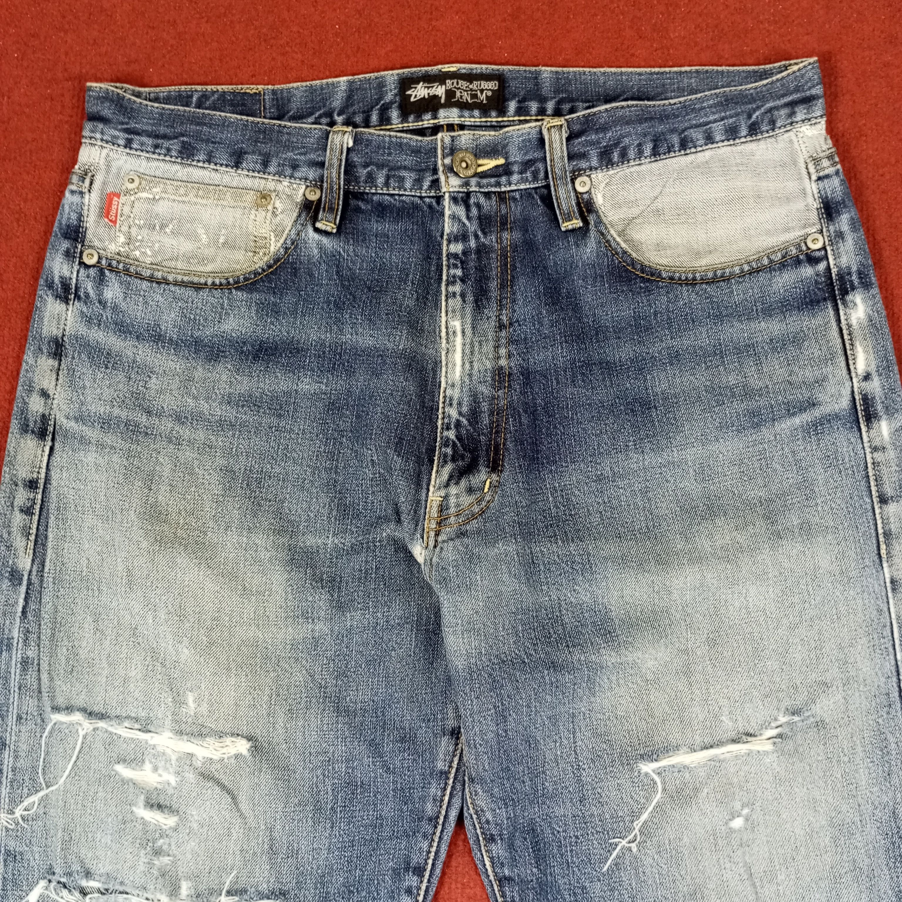 Stussy × Vintage Stussy Streetwear Skateboard Style Jeans Size US 35 - 5 Thumbnail