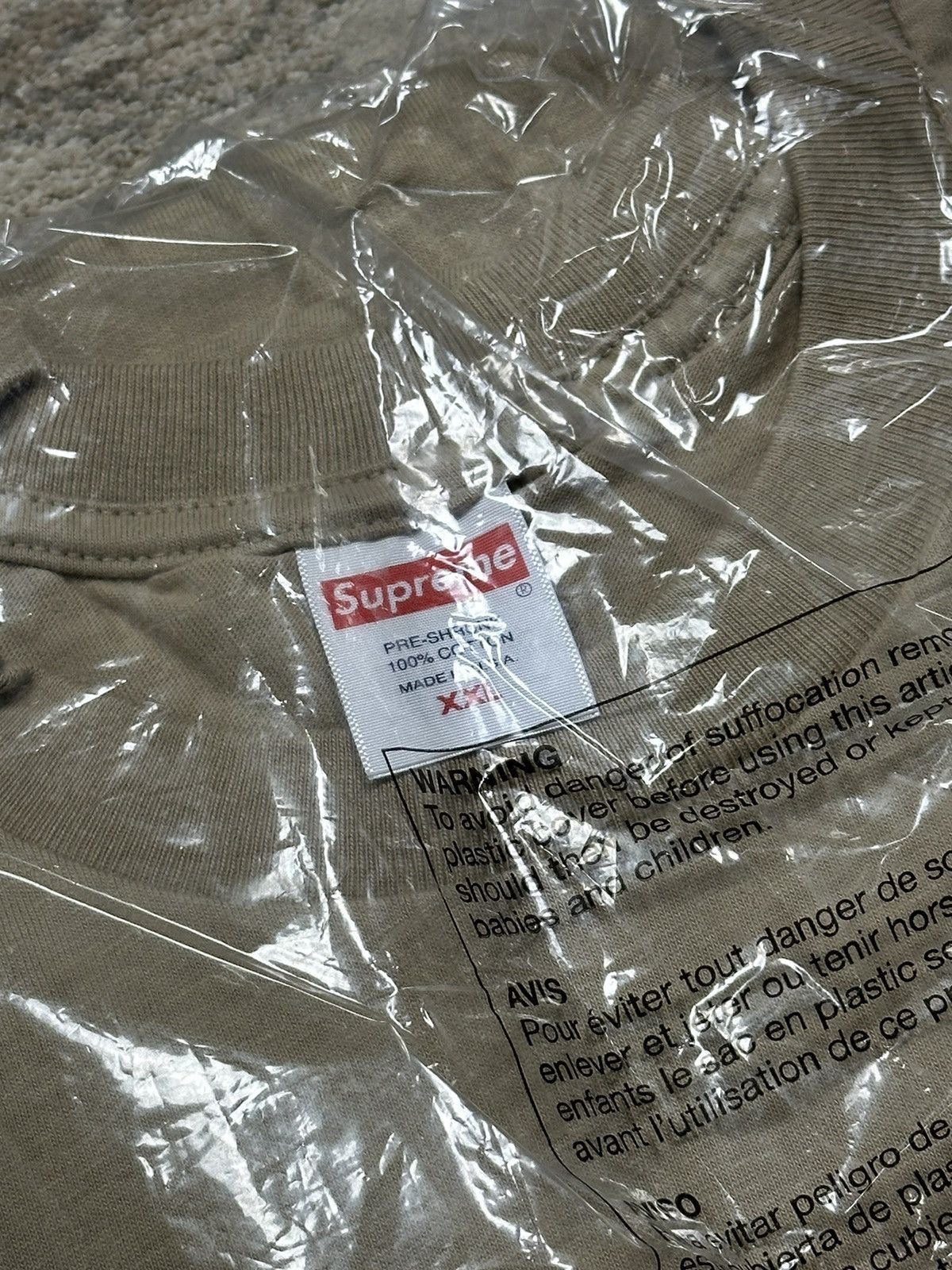 Supreme Supreme Warm Up Tee - Khaki - XXL - FW23 Size US XXL / EU 58 / 5 - 5 Thumbnail