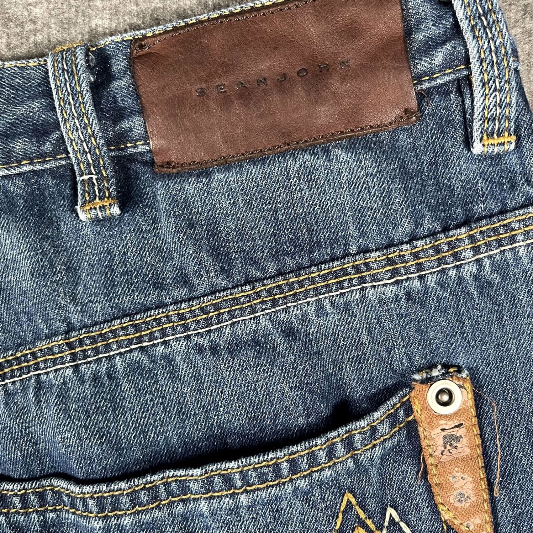 Sean John Sean John Pants Mens 40 Blue Jeans 40x31 Wash Straight Leg Regular Fit Denim Size US 40 / EU 56 - 5 Thumbnail