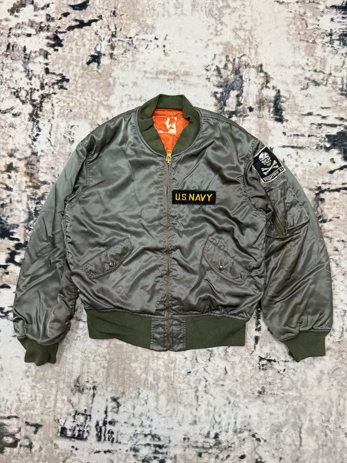 Vintage Vintage U.S.Navy Fighting 84 Bomber Jacket Size US M / EU 48-50 / 2 - 3 Thumbnail