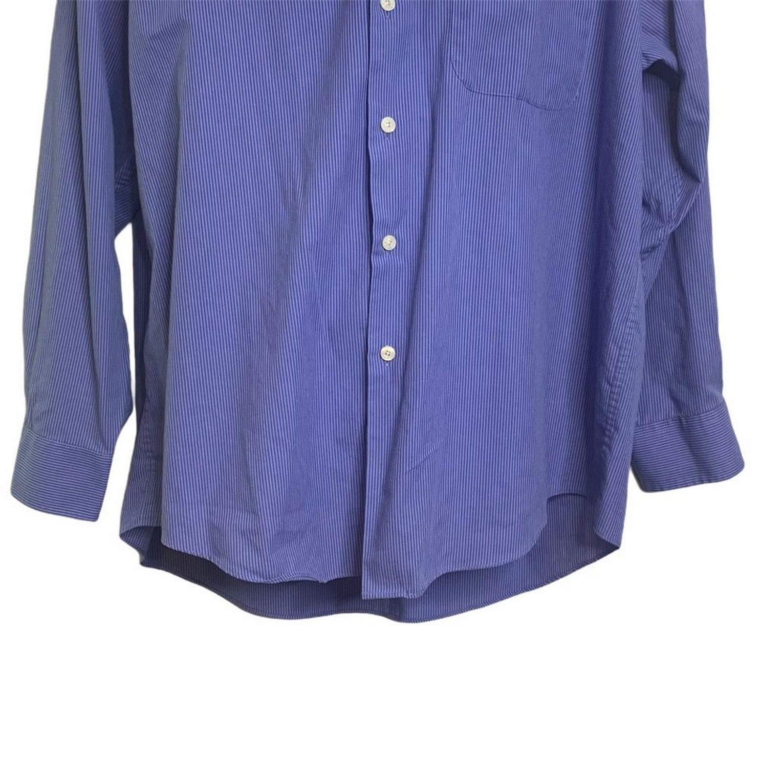 Yves Saint Laurent Yves Saint Laurent Pin Stripe Blue Navy Shirt XL 17 32 33 Size US XL / EU 56 / 4 - 3 Thumbnail