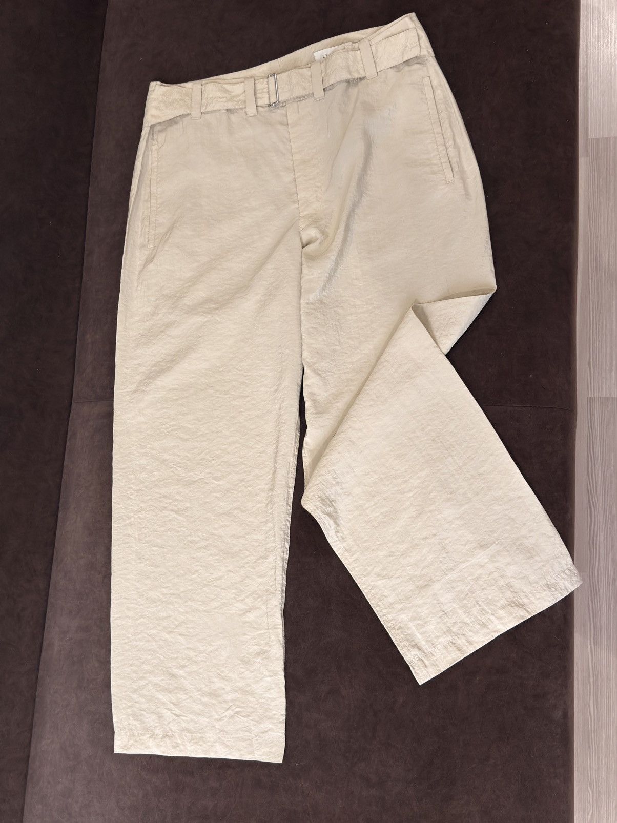 Lemaire Lemaire Dry Silk Soft Belted Pants - Ecru Size 28" / US 6 / IT 42 - 12 Thumbnail