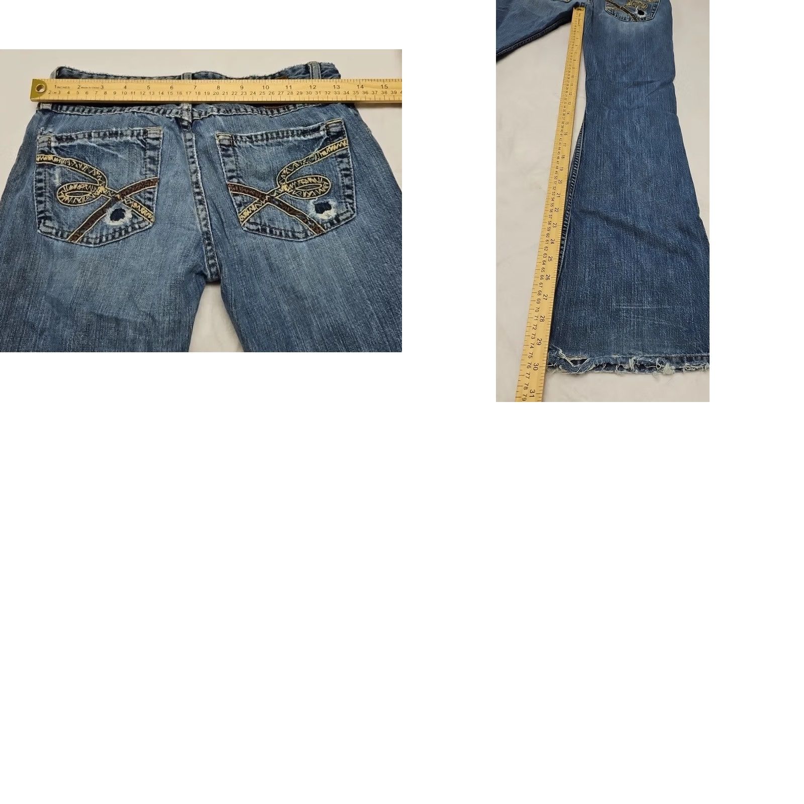 BKE VINTAGE BKE Sabrina Jeans Low Rise Bootcut Jeans Women 26 Blue Distressed Stretch 2000s Y2K Women’s Jeans Size 26" / US 2 / IT 38 - 8 Thumbnail