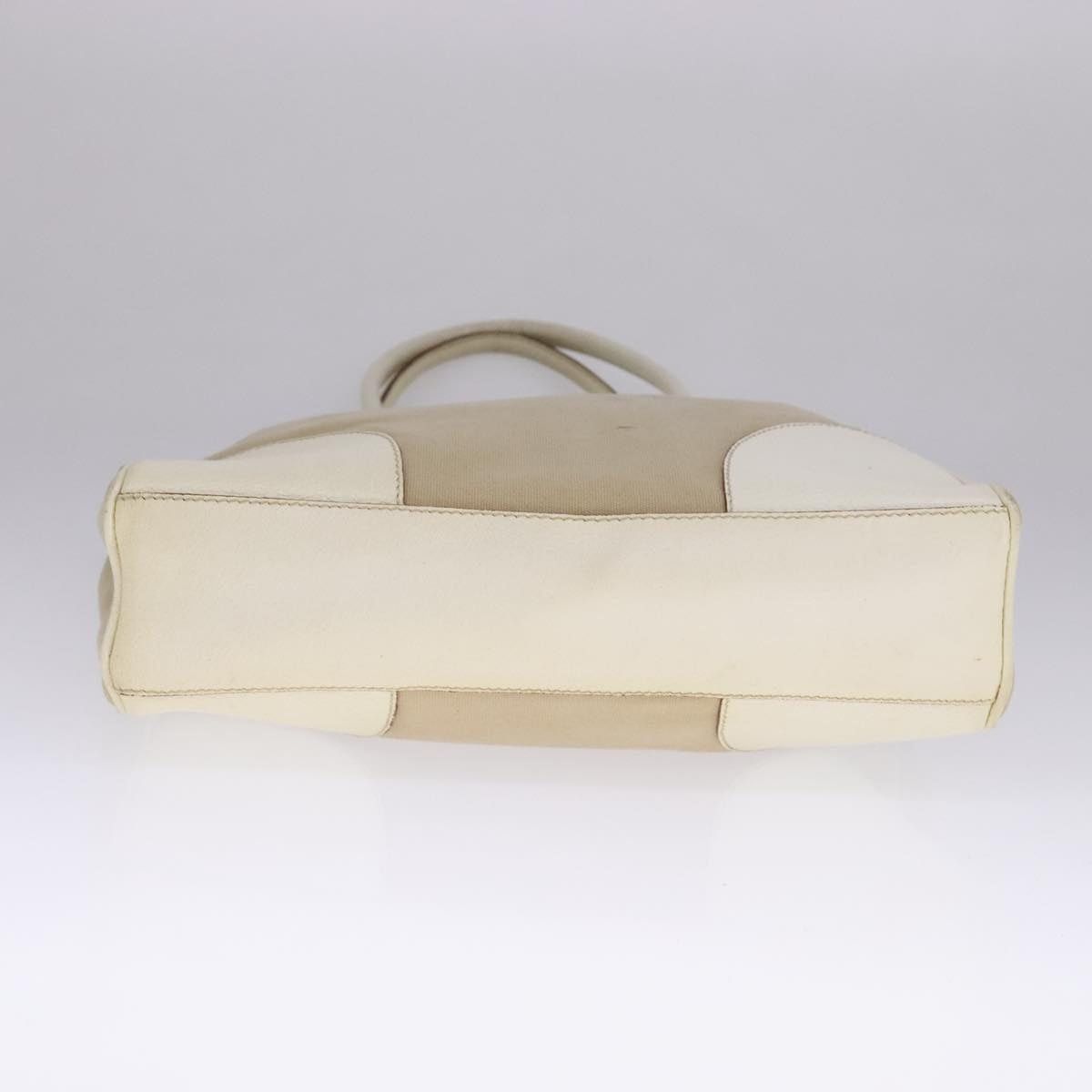 Prada PRADA Tote Bag Canvas Leather Beige White Silver Size ONE SIZE - 5 Thumbnail