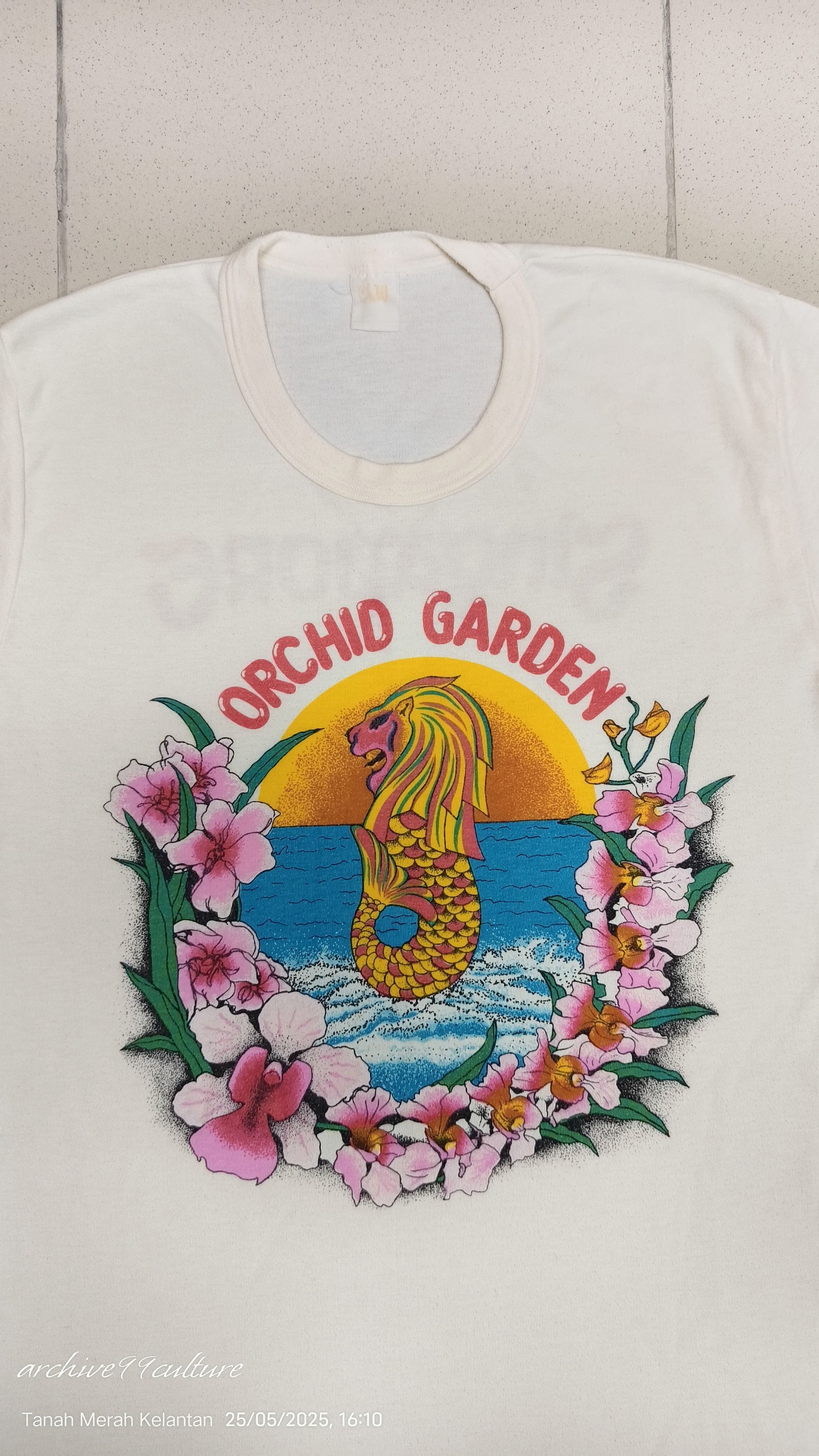 Vintage 80's ORCHID GARDEN SINGAPORE single stitch 50/50 Tourism's Size US S / EU 44-46 / 1 - 5 Thumbnail