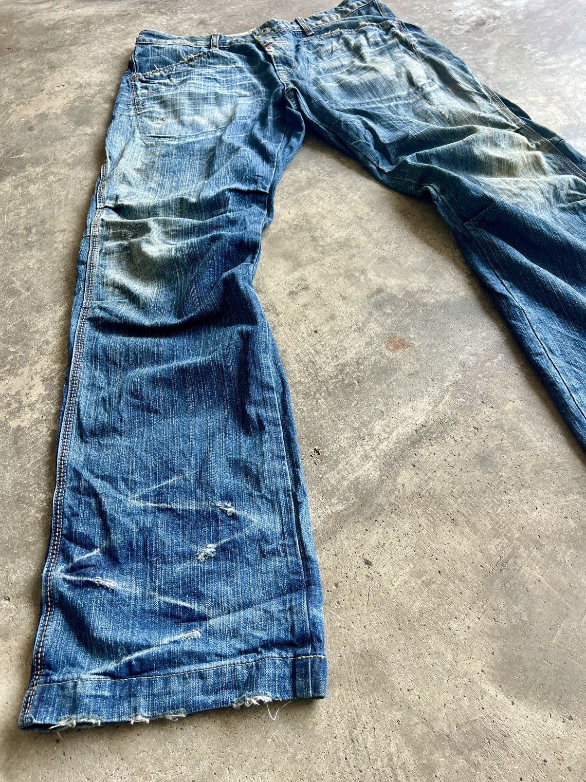 Marithe + Francois Girbaud RARE 90s Marithe Francois Girbaud Baggy Flare Denim Size US 38 / EU 54 - 8 Thumbnail