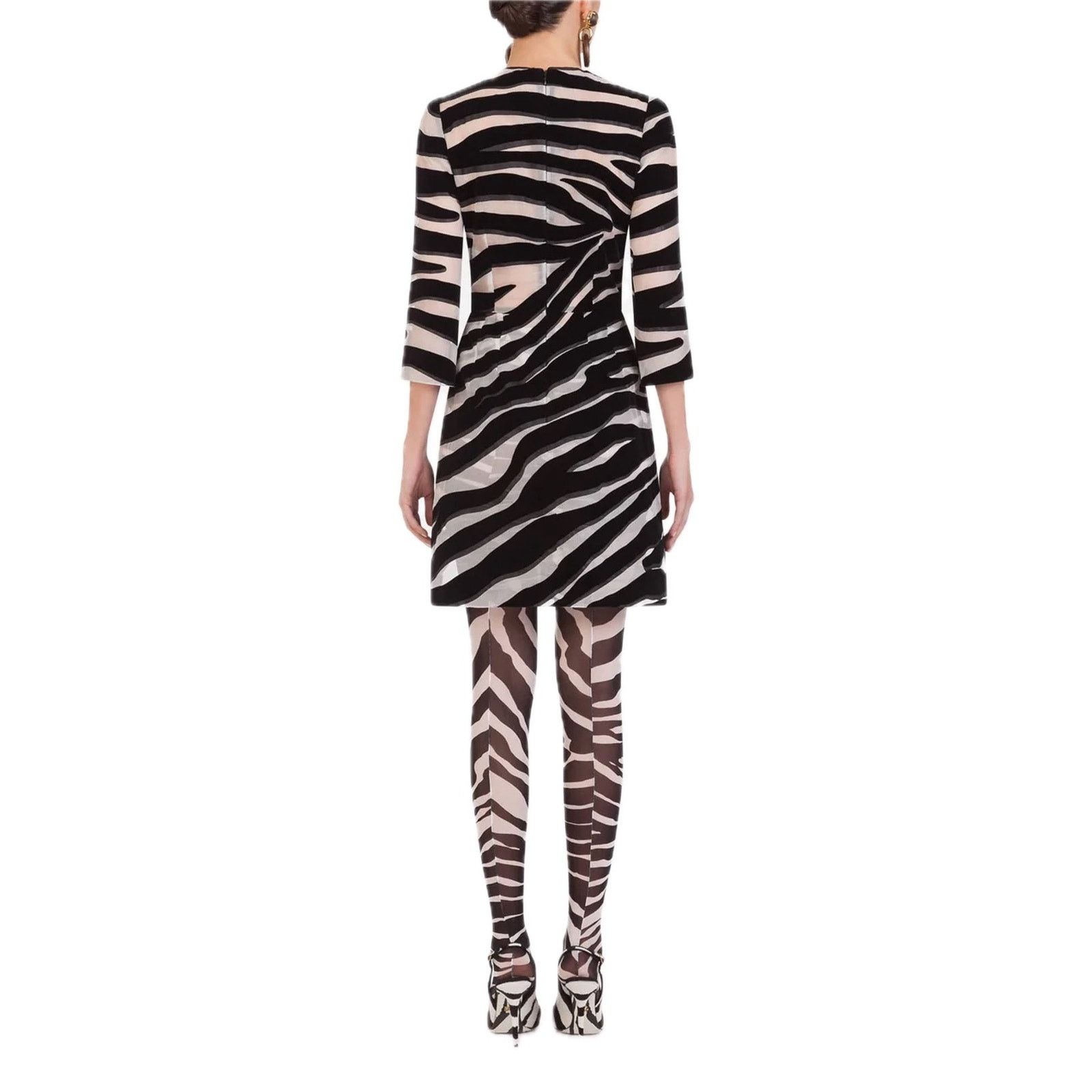 Dolce & Gabbana NWT DOLCE & GABBANA Runway Zebra Print Mini Dress Black 42 Size M / US 6-8 / IT 42-44 - 7 Thumbnail