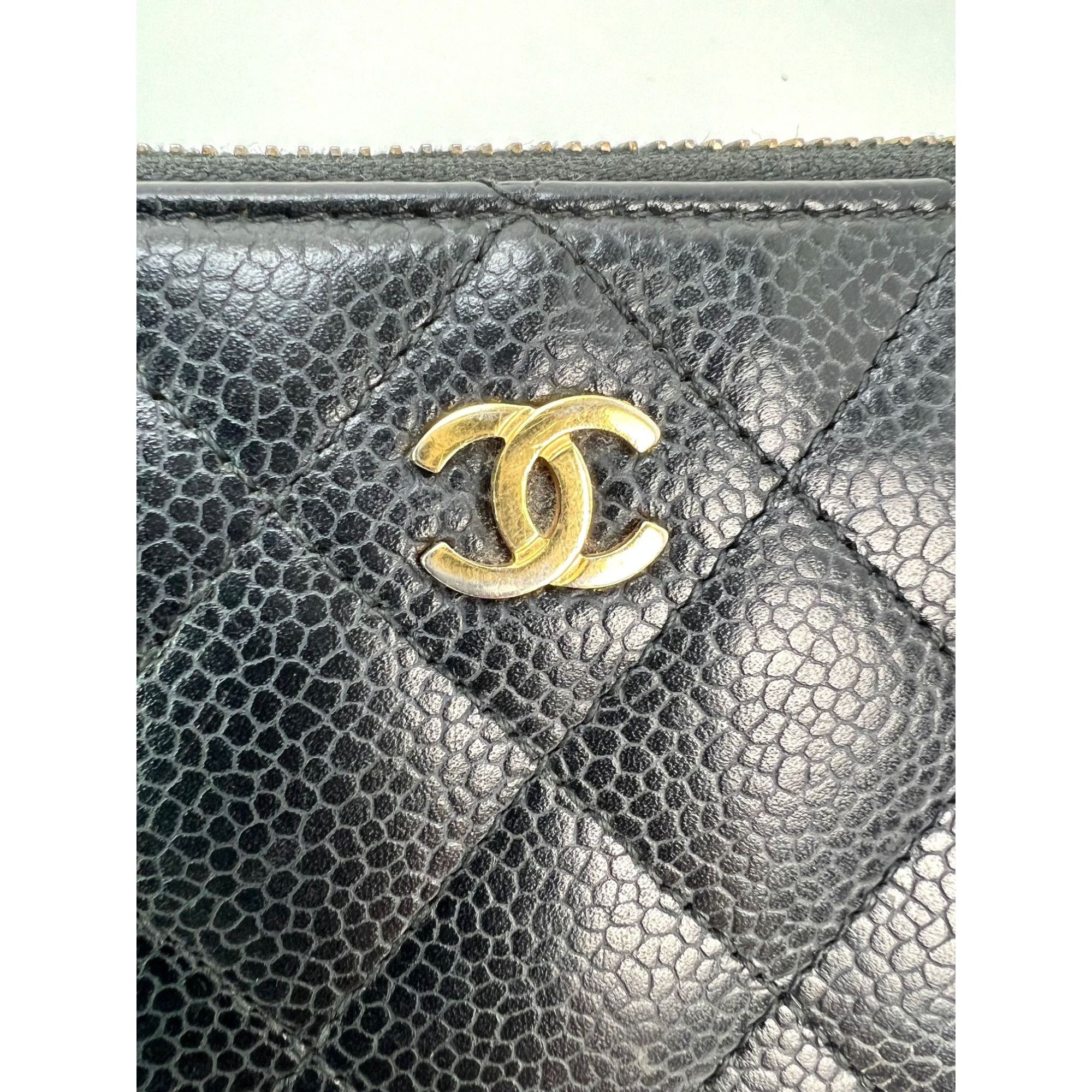 Chanel Chanel Caviar Quilted Large Gusset Zip Around Black Wallet Size ONE SIZE - 10 Thumbnail