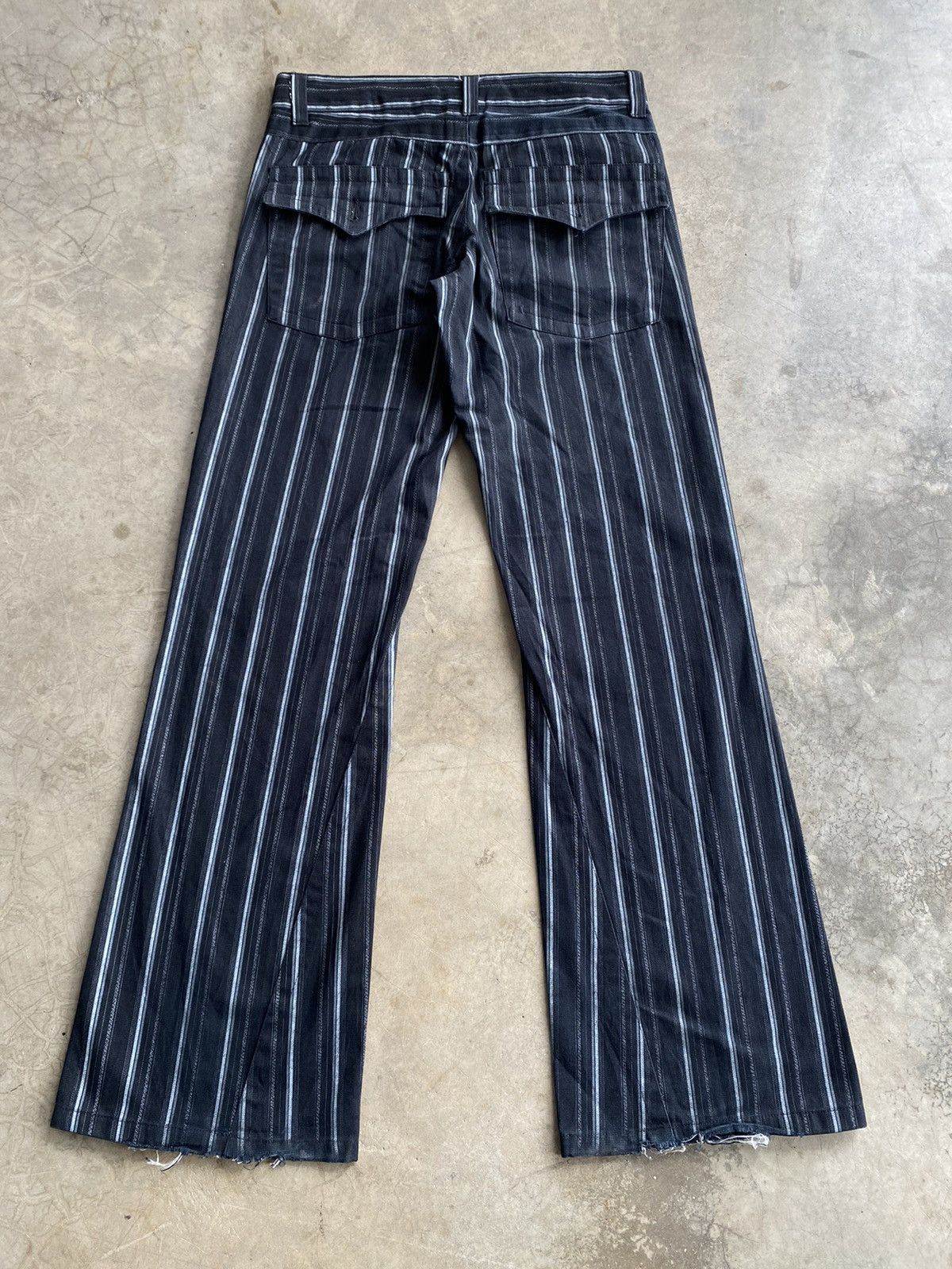 Hysteric Glamour Flare Jeans Japanese Pinstripes Lav Wabash Hickory Size US 31 - 1 Thumbnail