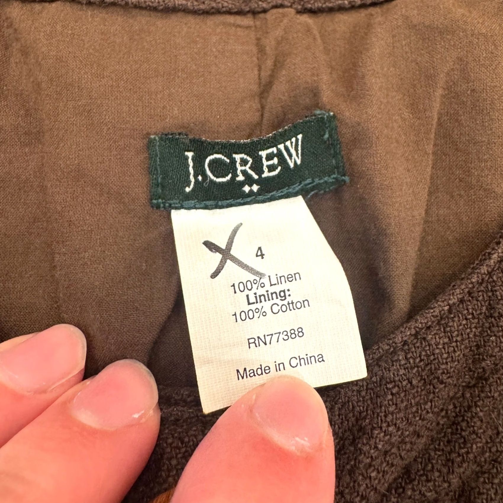 J.Crew VINTAGE? J. Crew Brown Linen Peplum Jacket Ruffle Hem Bell Sleeve Button Front 4 Size S / US 4 / IT 40 - 7 Thumbnail