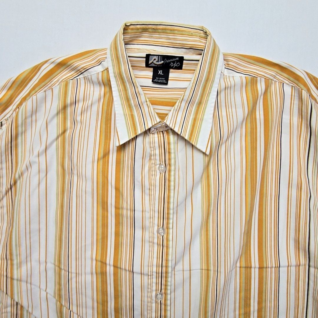 Rocawear Rocawear Stripe Shirt Gold Long Sleeve Button Down XL Y2K Size US XL / EU 56 / 4 - 5 Thumbnail