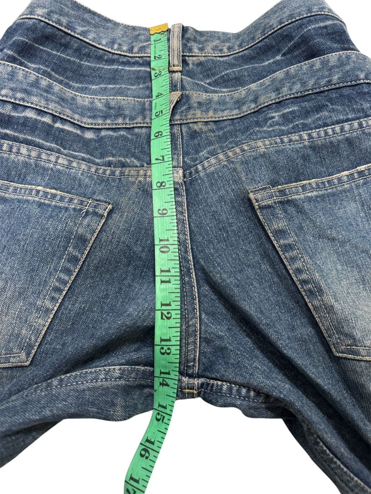Japanese Brand JAPANESE DESIGN DOUBLE WAIST DISTRESSED DENIM JEANS Size US 34 / EU 50 - 21 Thumbnail