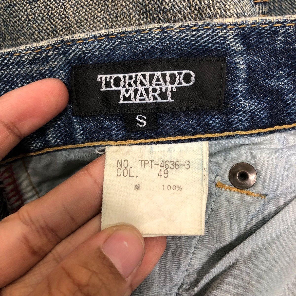 Tornado Mart 📌Bow Cut Design Punk Style Patch Work Style Butterfly Denim Size 32" / US 10 / IT 46 - 21 Thumbnail