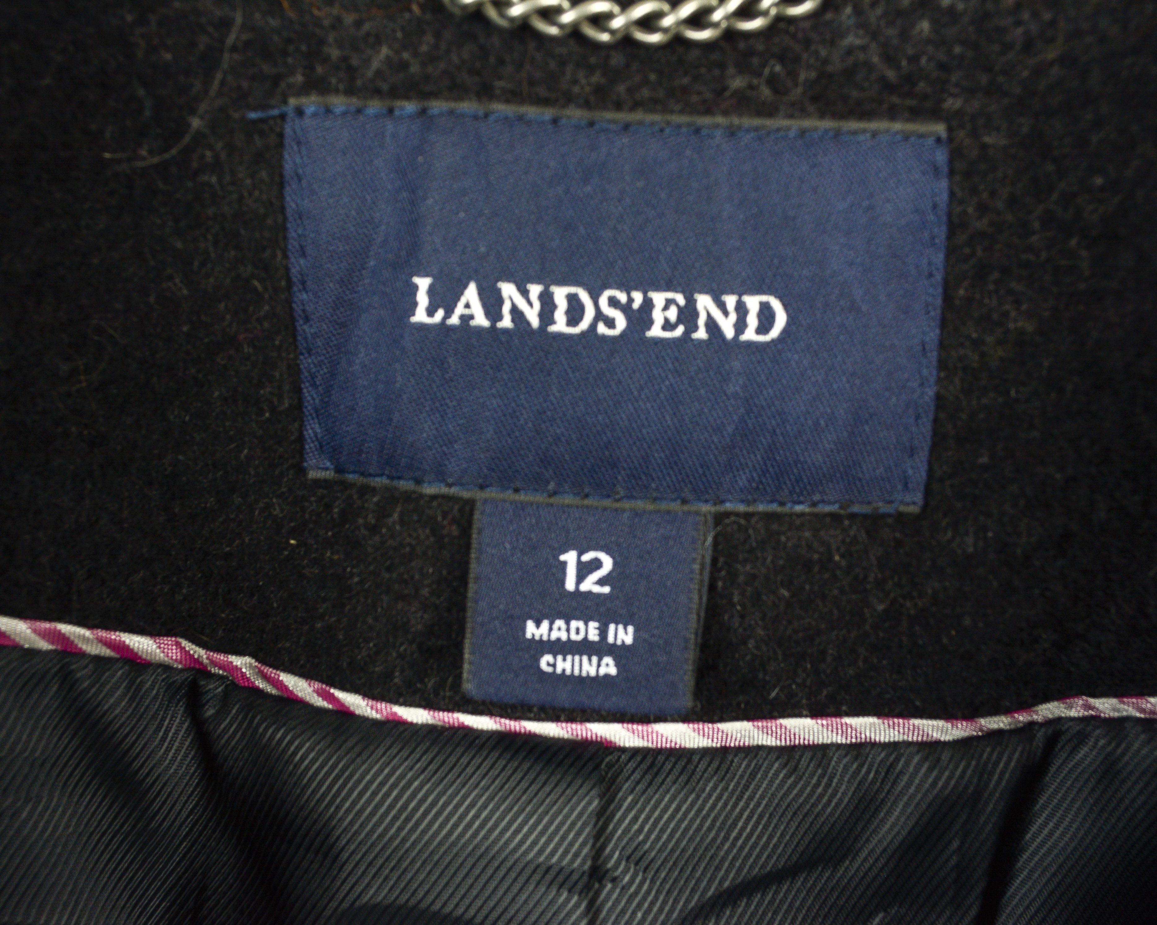 Lands' End Wool Jacket L Cashmere Pea Coat Mac Trench Winter Classic Size L / US 10 / IT 46 - 3 Thumbnail