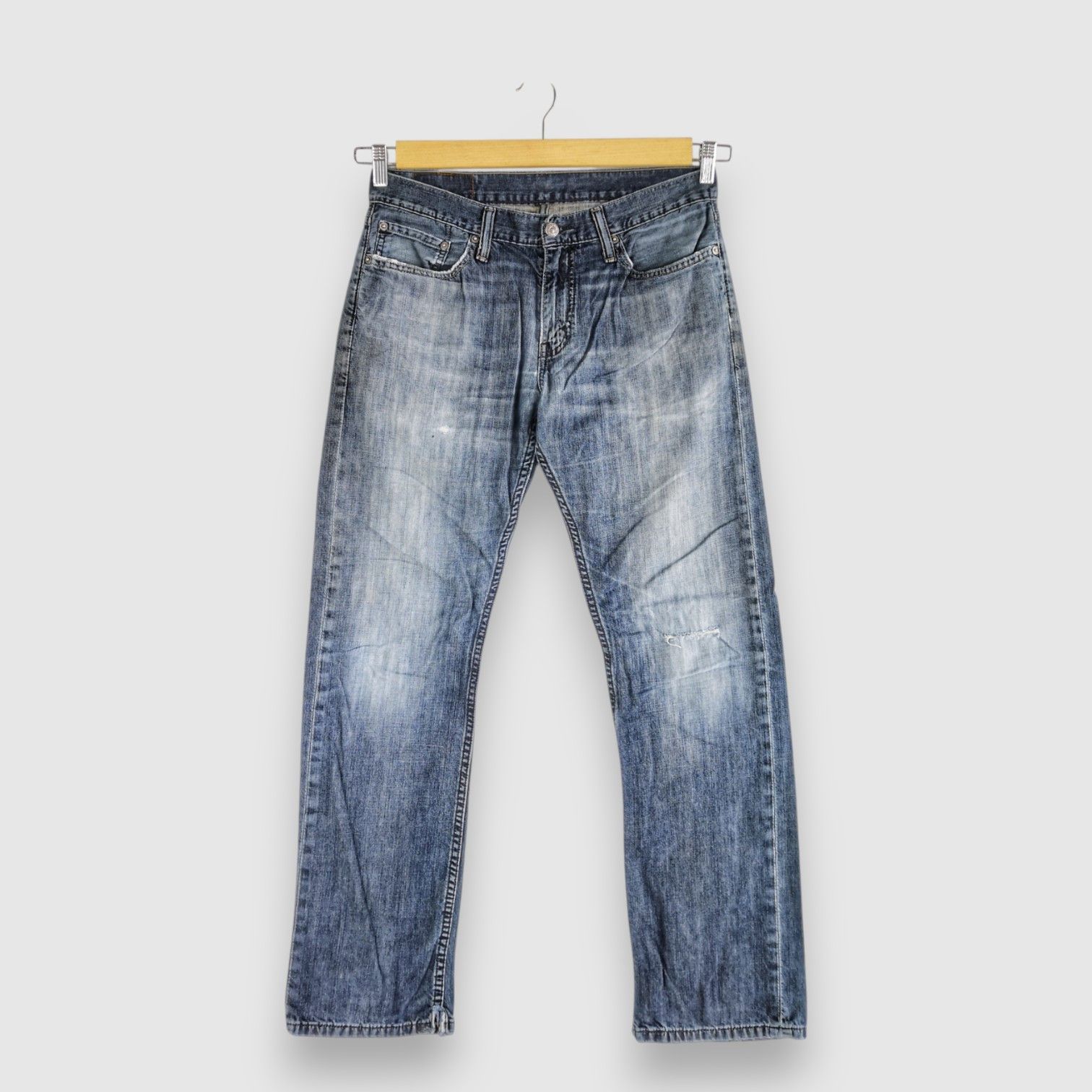 Levi's Vintage Y2K Levis Distressed Jeans Dark Blue Levis 514 Denim Size US 32 / EU 48 - 1 Thumbnail