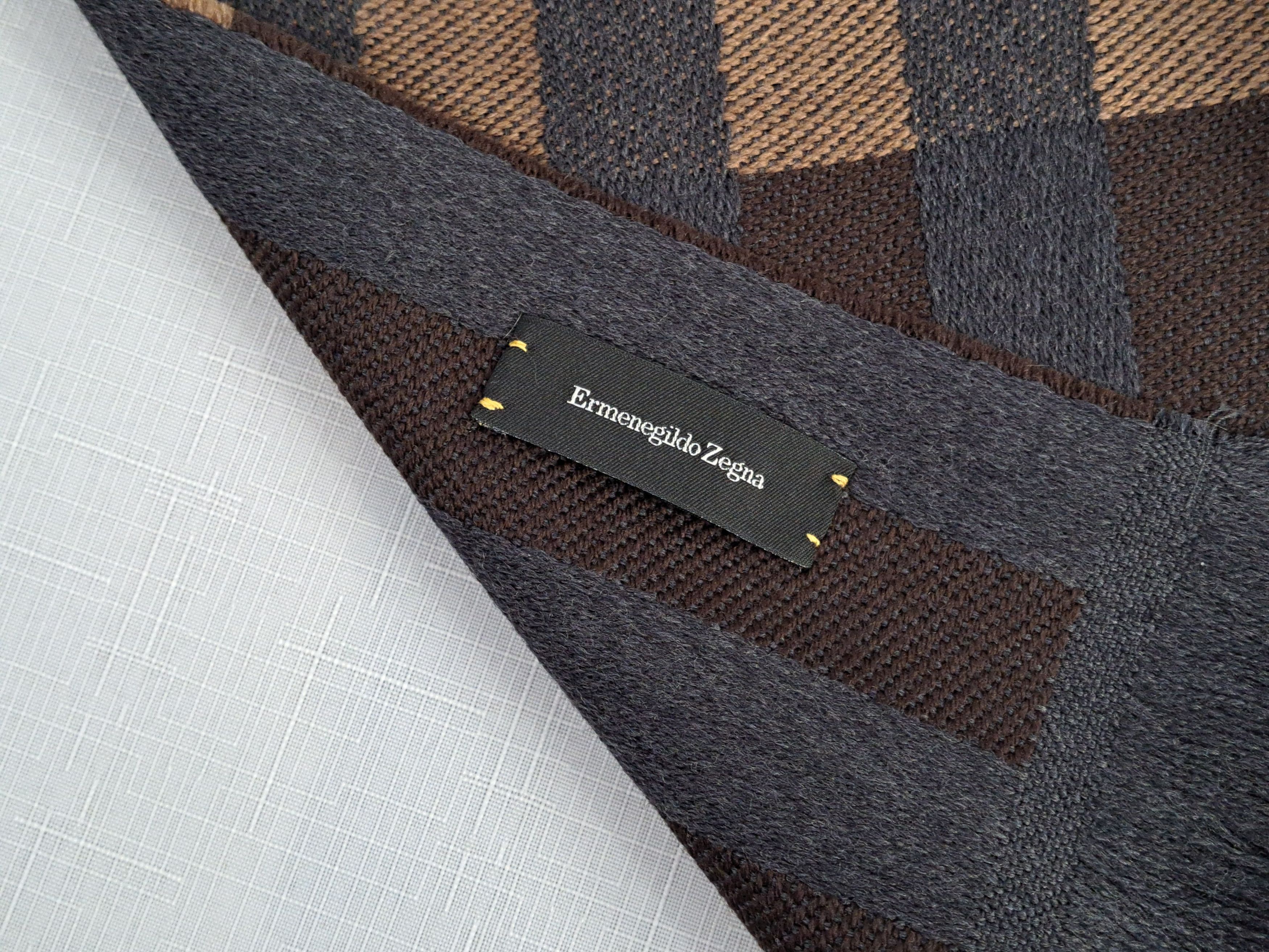 Ermenegildo Zegna ERMENEGILDO ZEGNA stripe fringed wool scarf. Size ONE SIZE - 9 Thumbnail