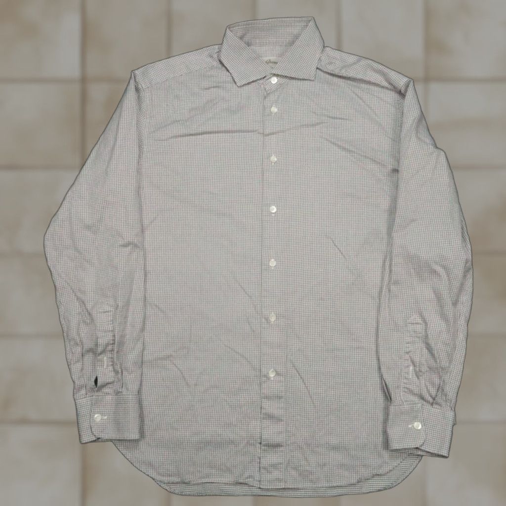 Brioni VINTAGE Brioni Shirt Mens L Purple White Long Sleeve Button Up Italy Size US L / EU 52-54 / 3 - 1 Thumbnail