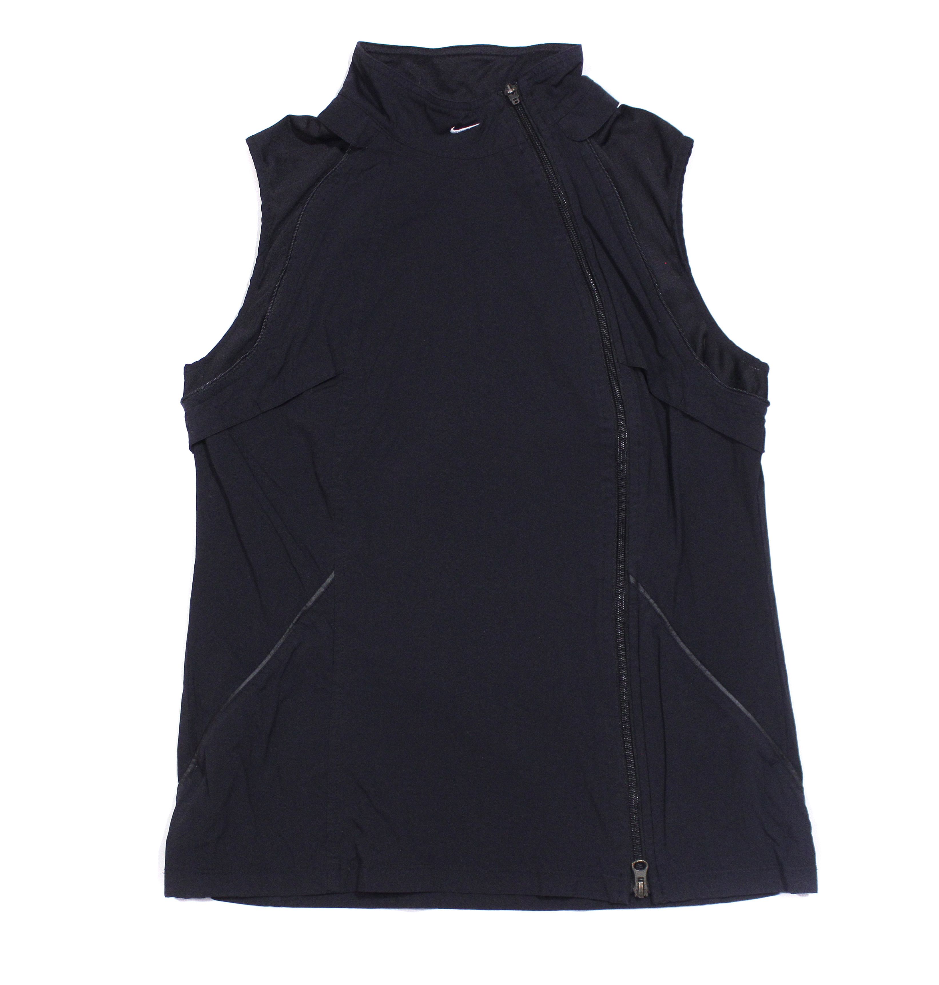Nike 90S Swoosh Logo Nylon Sidezip Tech Vest Size S / US 4 / IT 40 - 1 Thumbnail