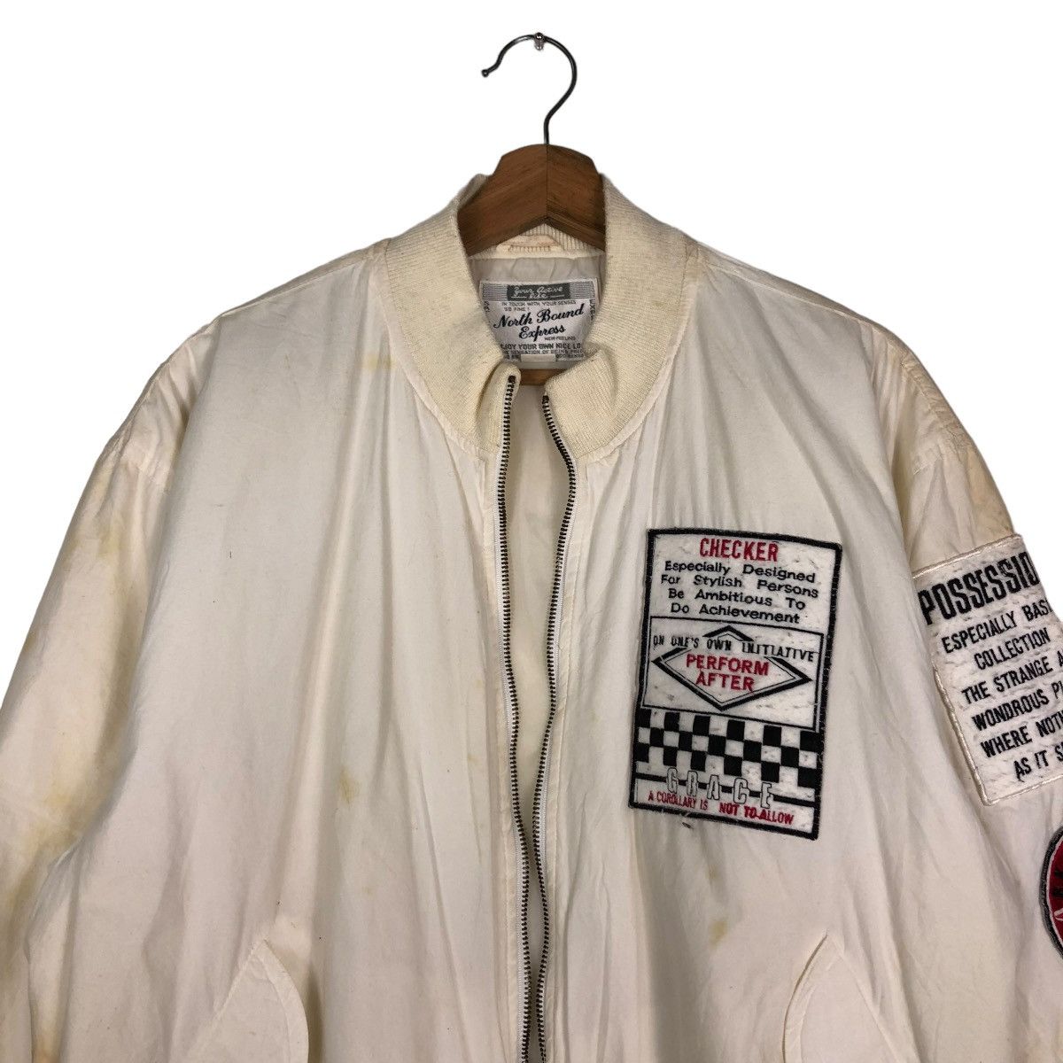 Japanese Brand 🔥VINTAGE BOMBER JACKET BIKER NORTH BOUND EXPRESS Size US M / EU 48-50 / 2 - 3 Thumbnail