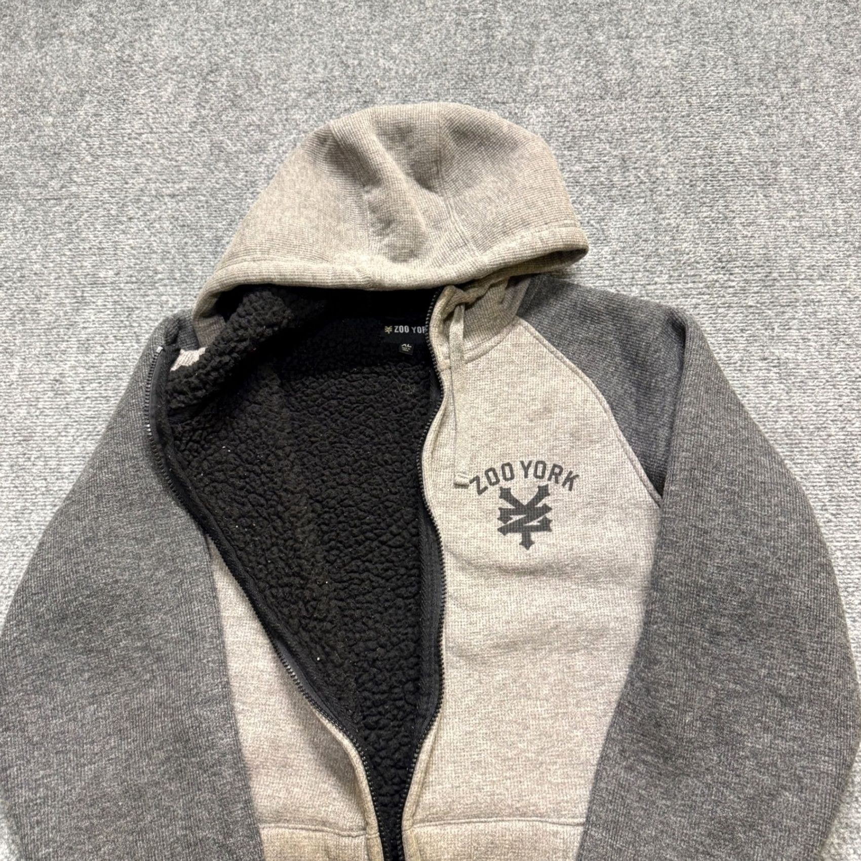 Zoo York VINTAGE Zoo York Jacket Windbreaker 100% Cotton XL Men Gray Distressed Y2K Stained Full Zip Sherpa Lined Skater Size US XL / EU 56 / 4 - 2 Thumbnail