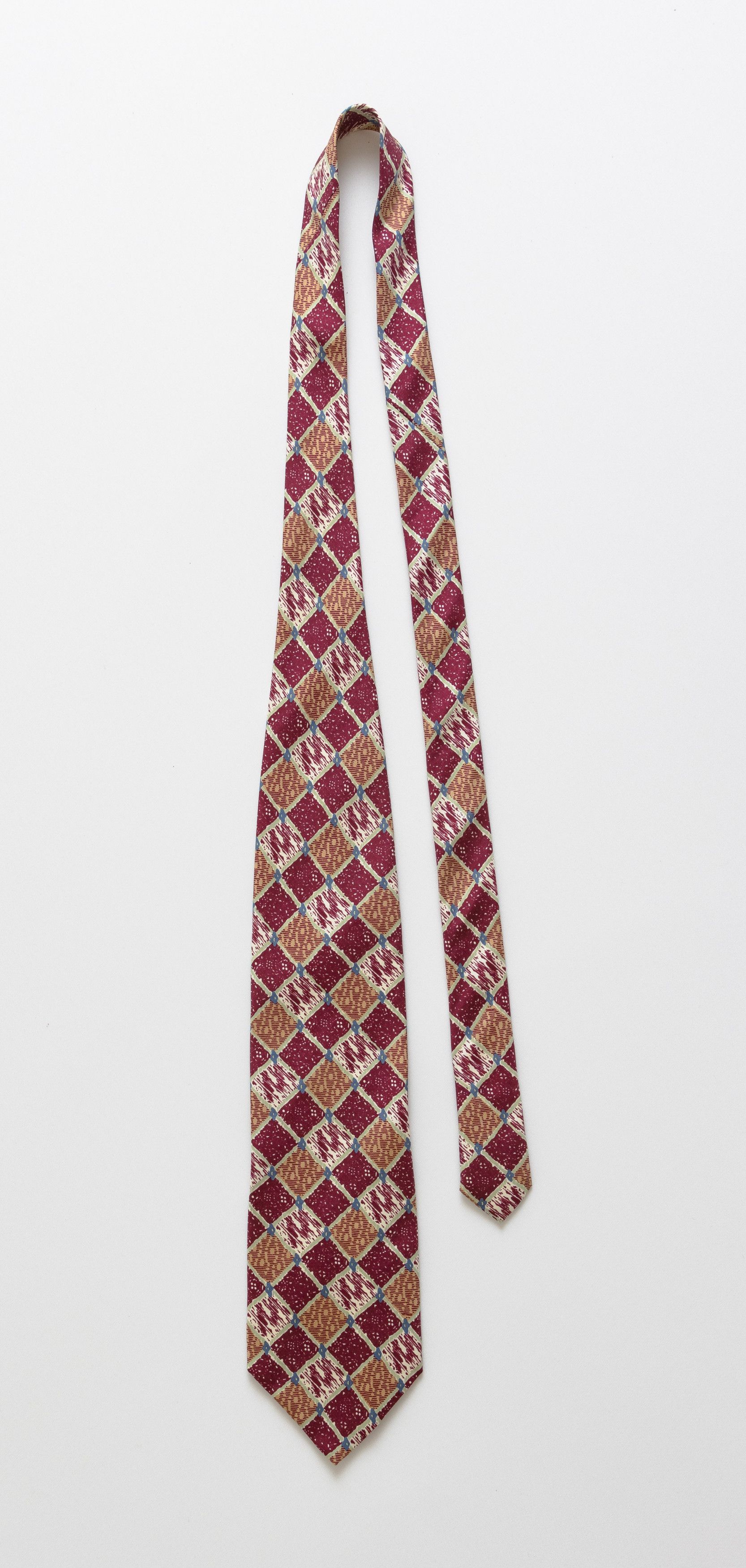 Vintage Tie abstract pattern crazy print necktie silk tie 068 Size ONE SIZE - 2 Thumbnail